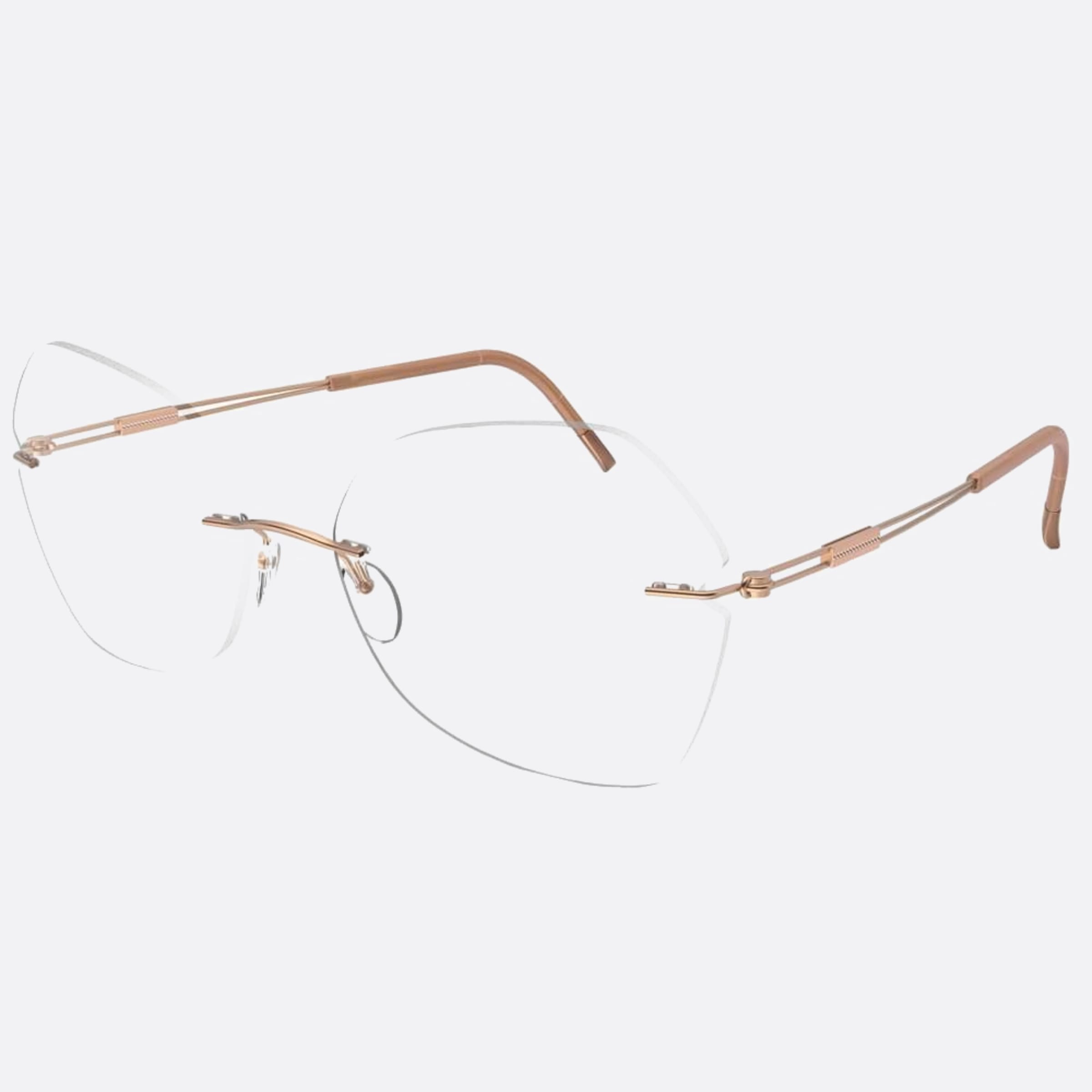 Silhouette 56mm Tng Crystals Rose Gold Butterfly Women Eyeglasses - Side View