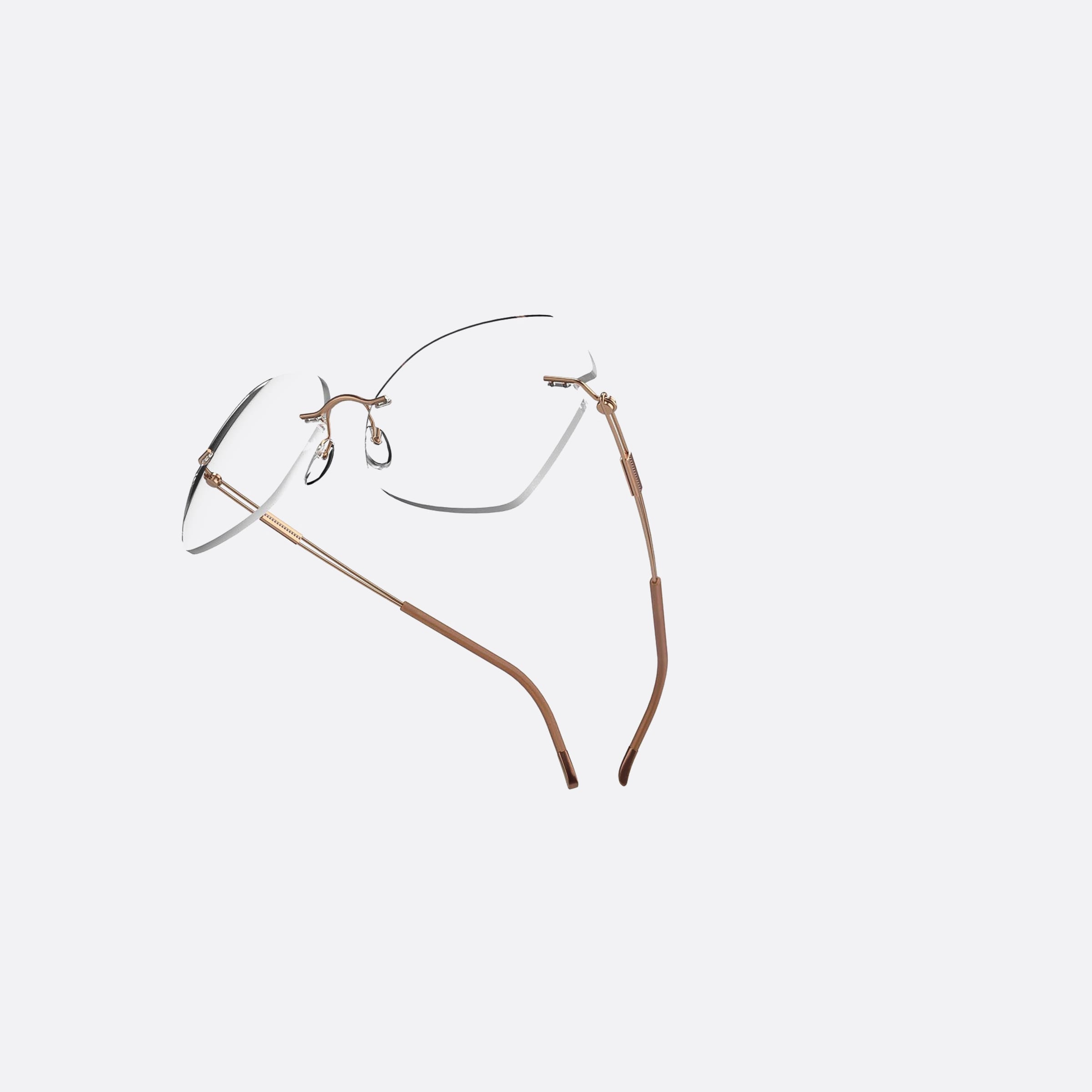 Silhouette 58mm Tng Crystals Rose Gold Butterfly Women Eyeglasses - Detail View