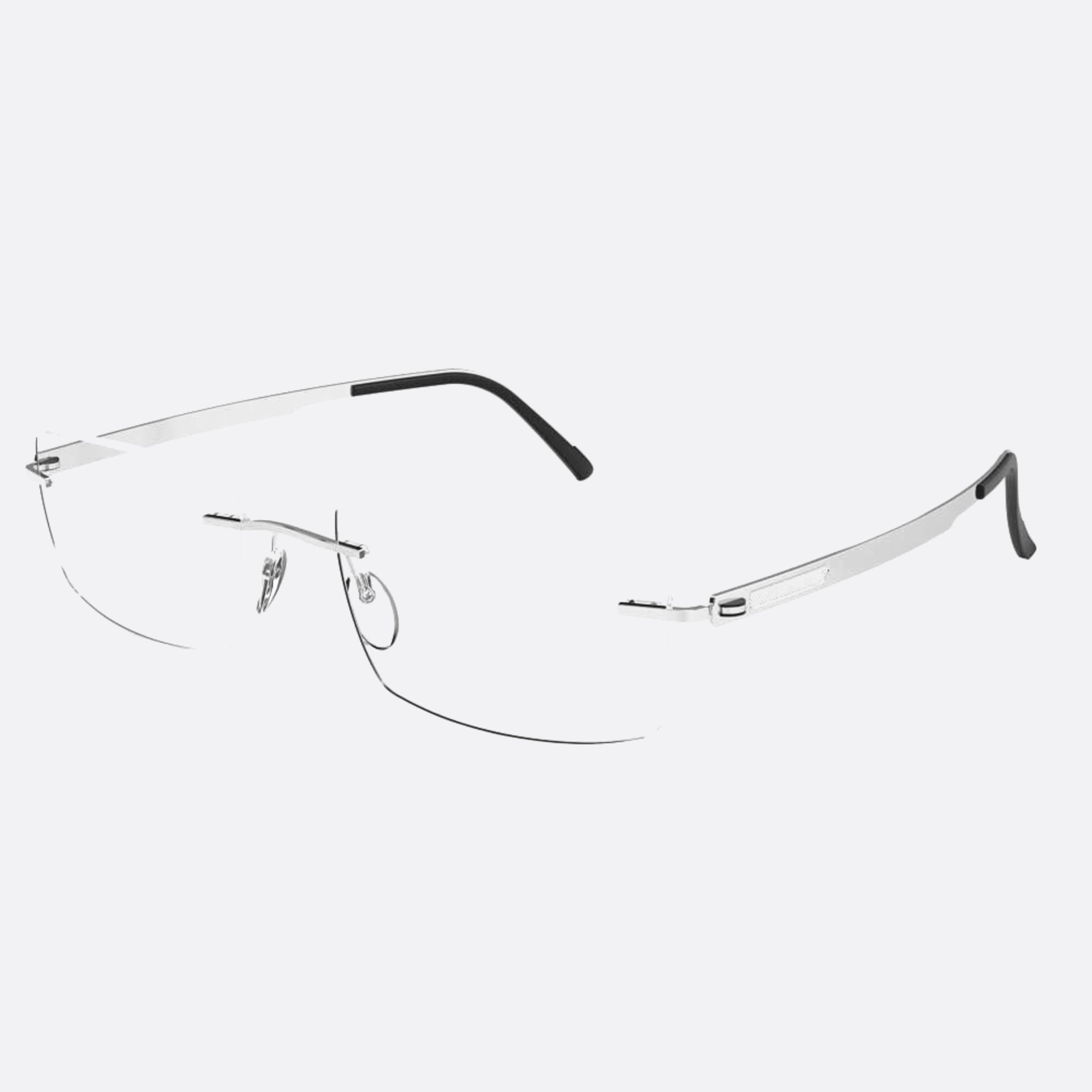 Silhouette 54mm Venture Ruthenium Geometric Men Eyeglasses - Side View