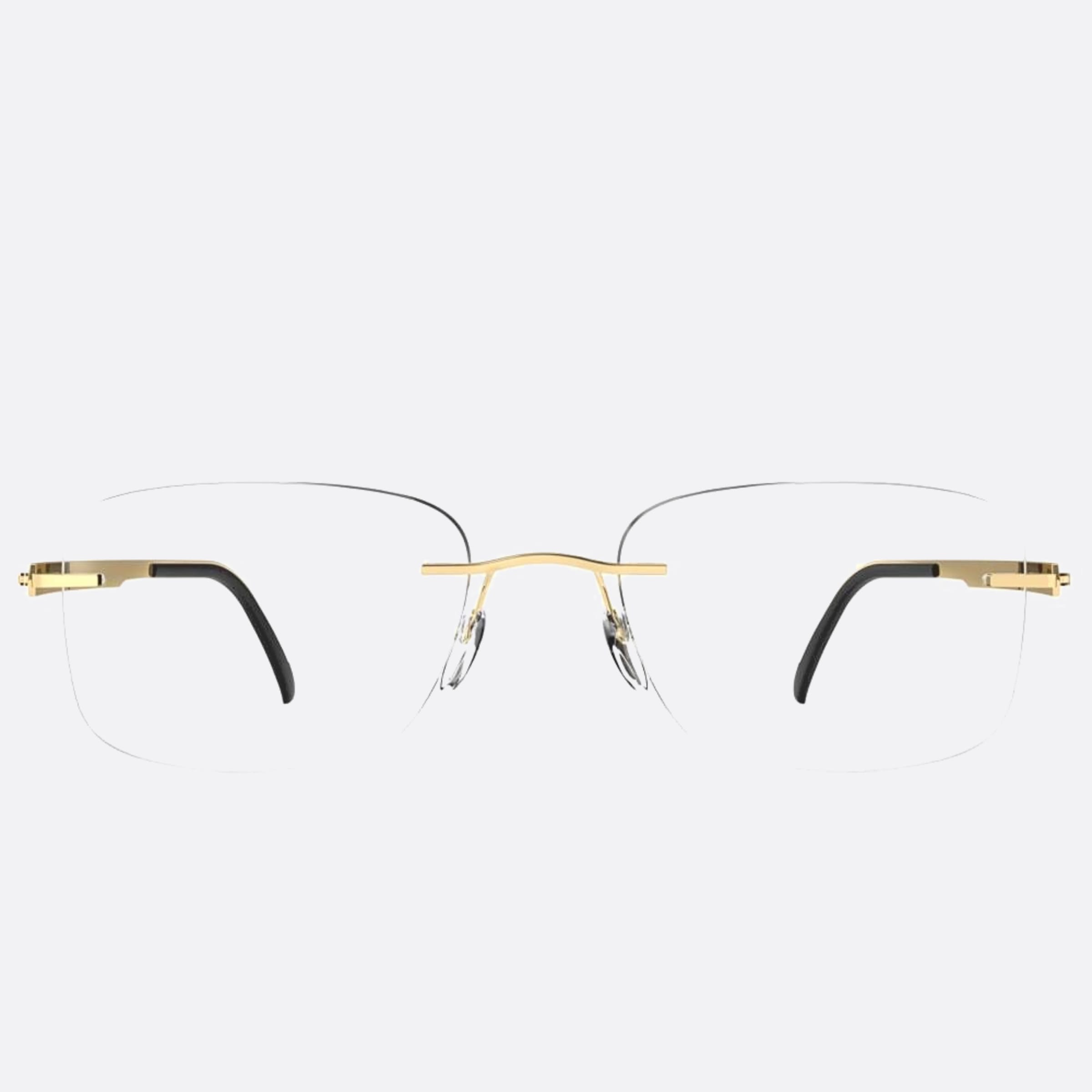 Silhouette 55mm Venture Gold Geometric Unisex Eyeglasses - Main View