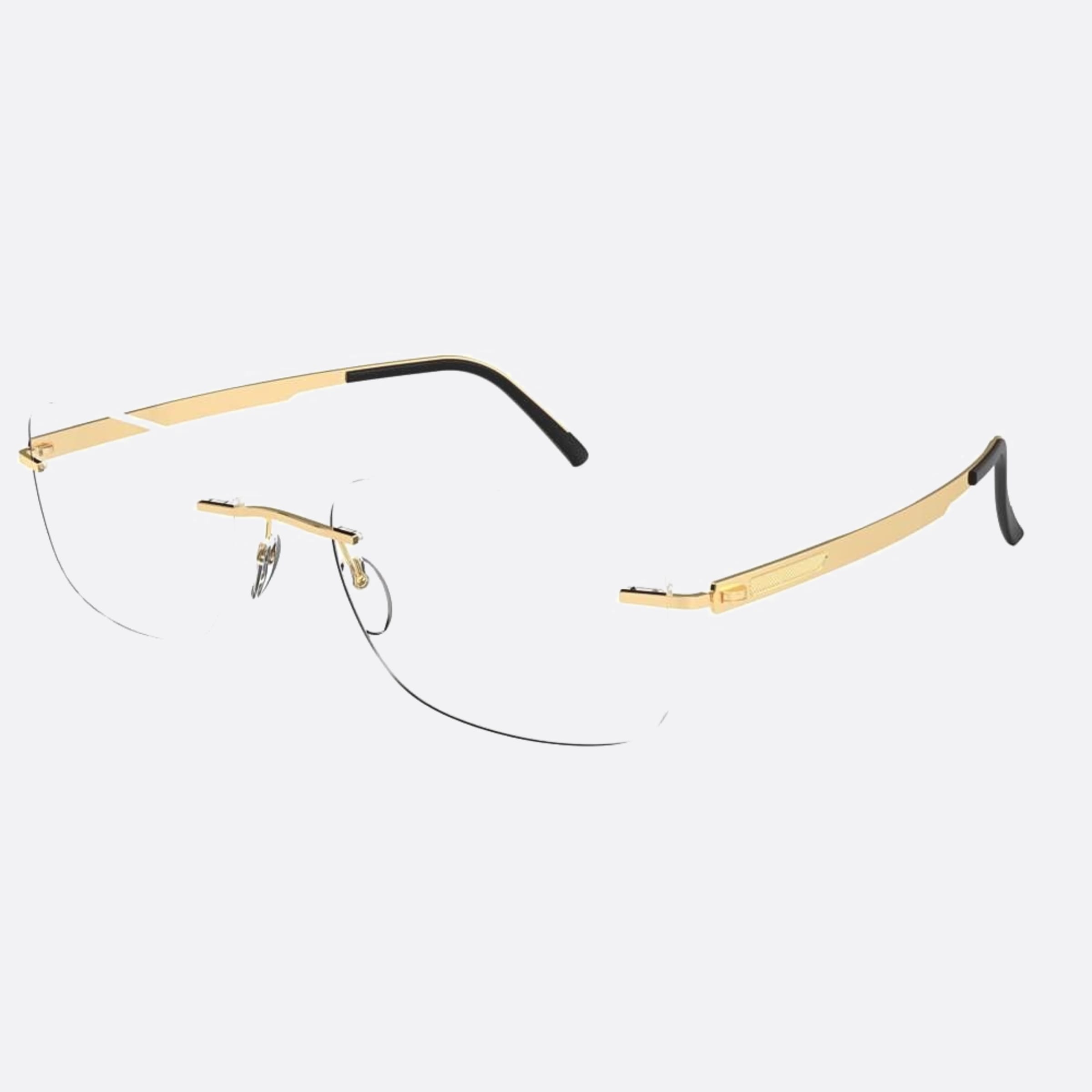 Silhouette 55mm Venture Gold Geometric Unisex Eyeglasses - Side View