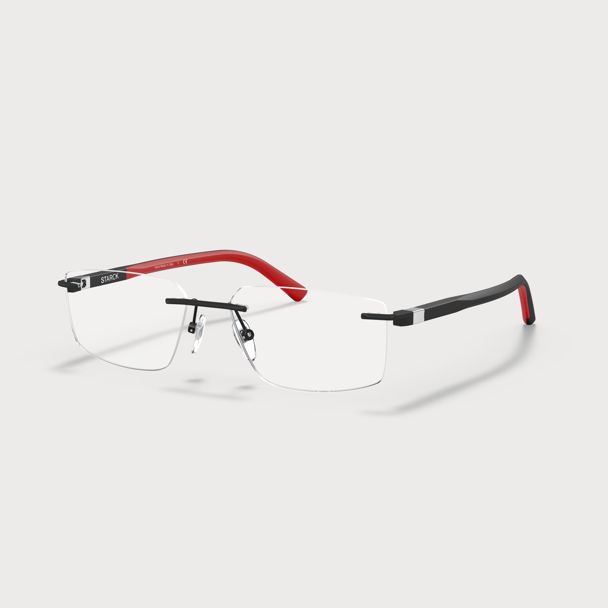 Starck 56mm Sh2064 Black Rectangular Men Eyeglasses - Main View