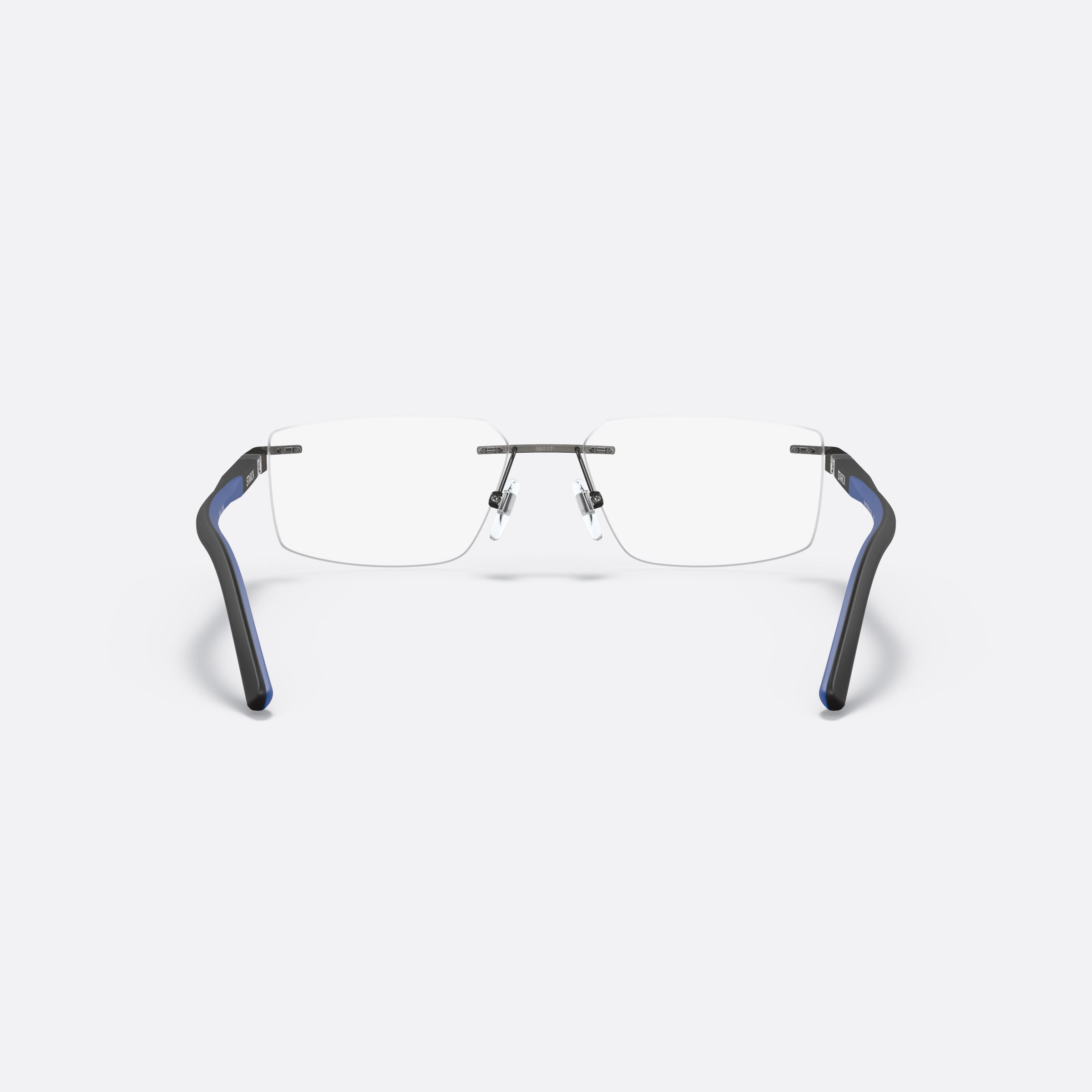 Starck 56mm Sh2064 Blue Rectangular Men Eyeglasses - Side View