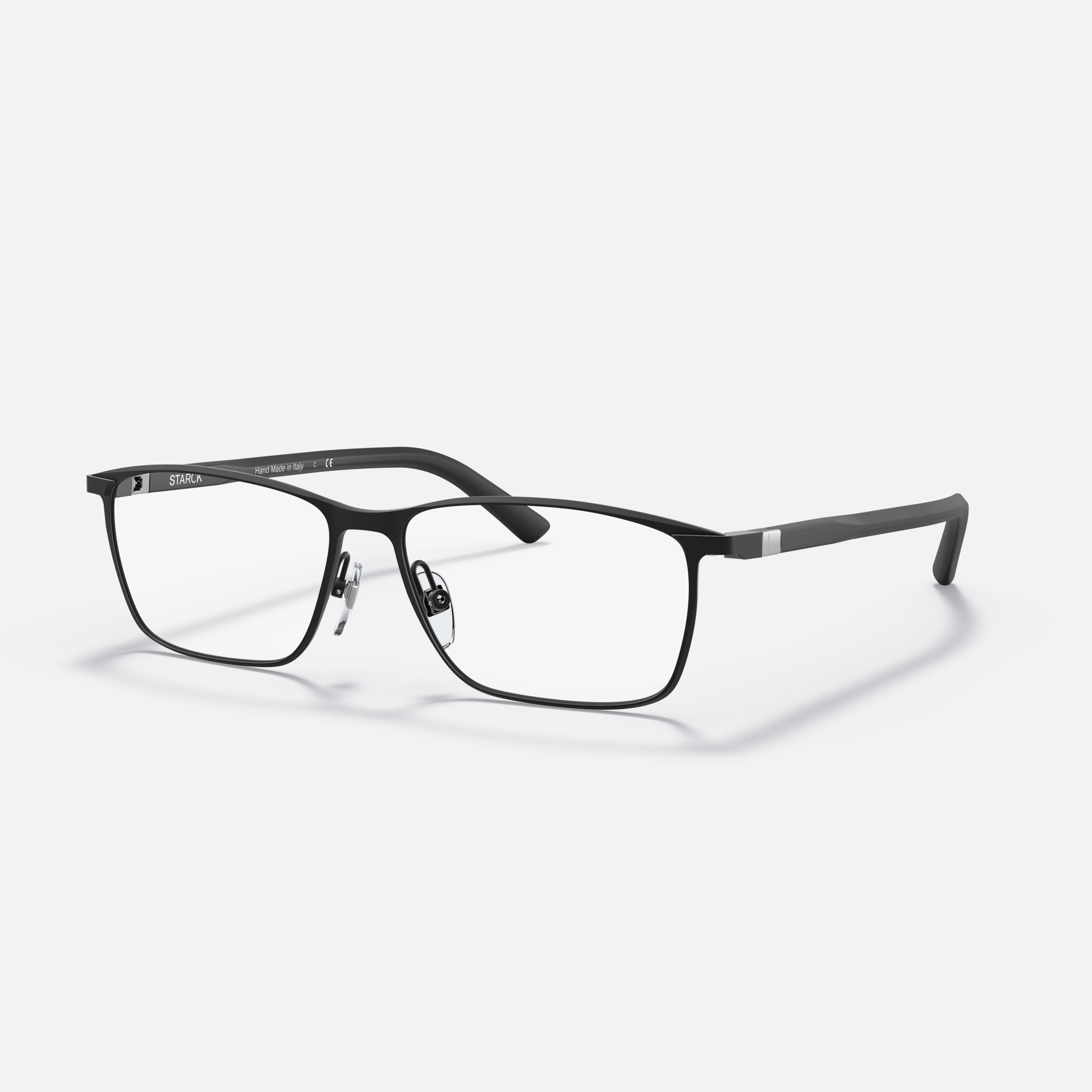 Starck 57mm Sh2065 Black Rectangle Men Eyeglasses - Main View