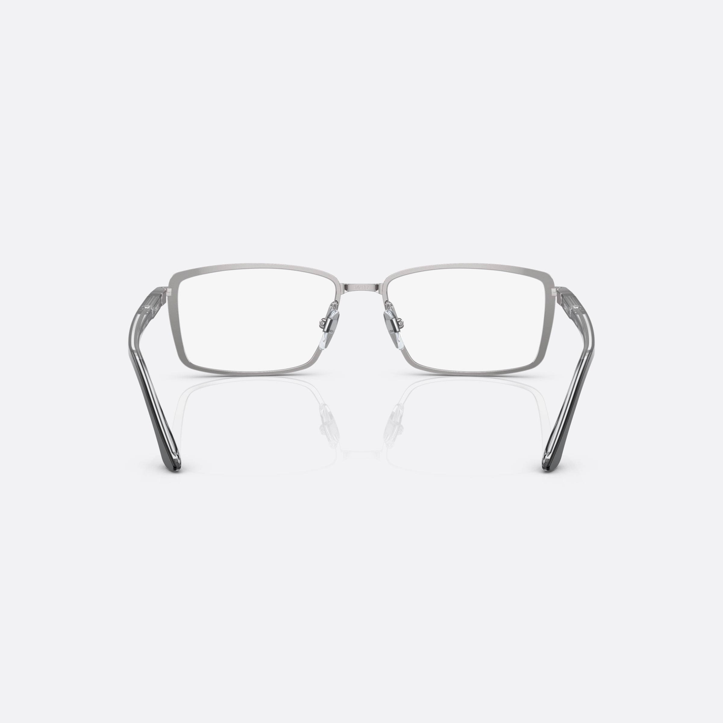 Starck 56mm Silver Rectangular Men Eyeglasses - Side View