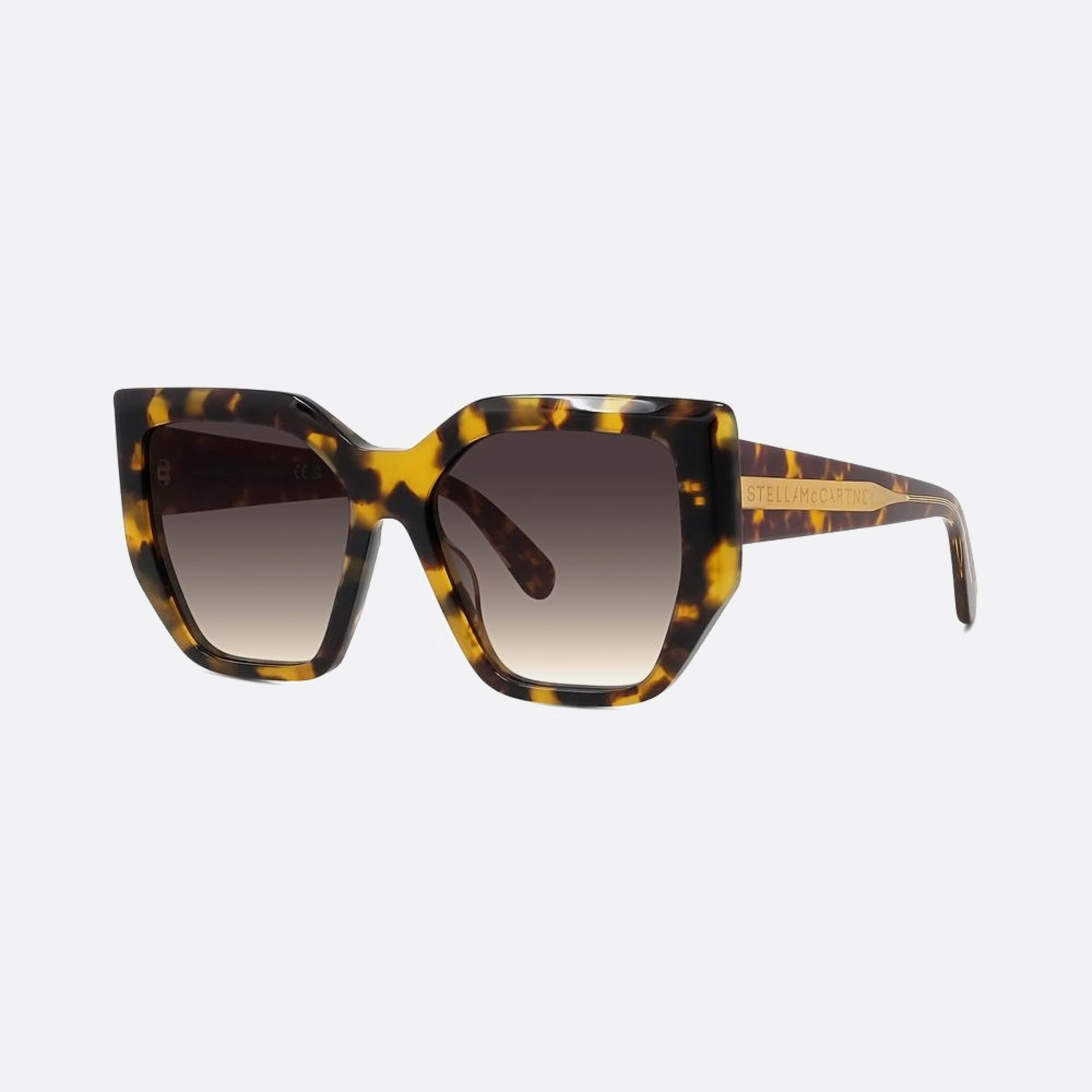 Stella 54mm Mccartney 53b Havana Geometric Women Sunglasses - Side View