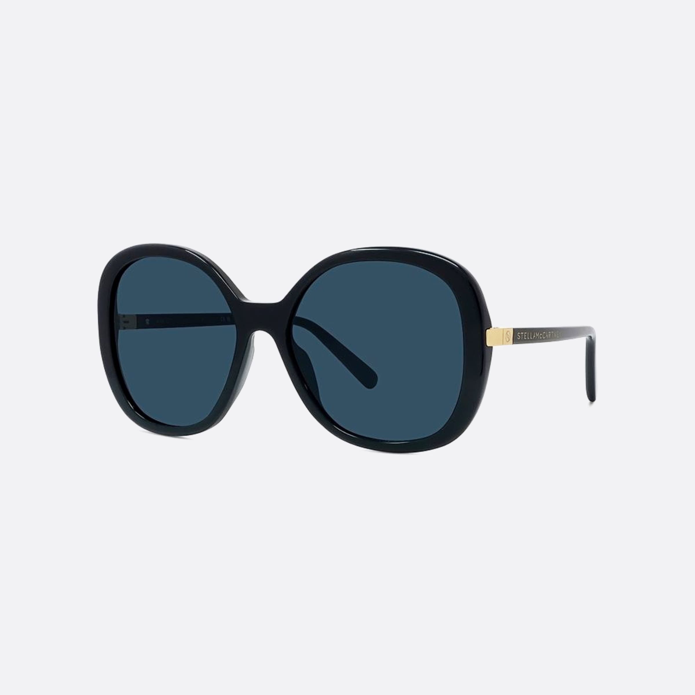 Stella 58mm Mccartney Wave 01a Black Round Women Sunglasses - Side View