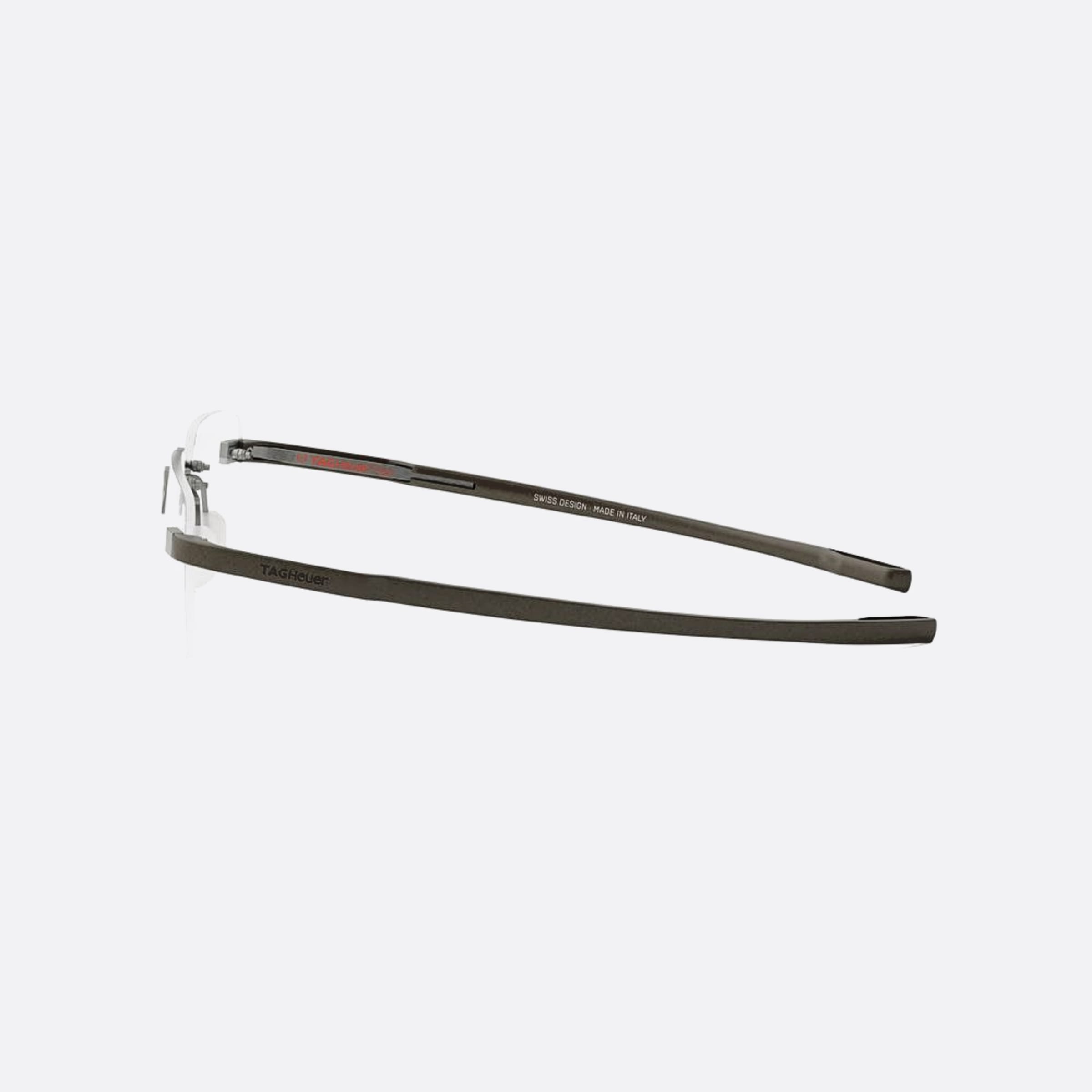 Tag 55mm Heuer Flex Silver Geometric Unisex Eyeglasses - Detail View