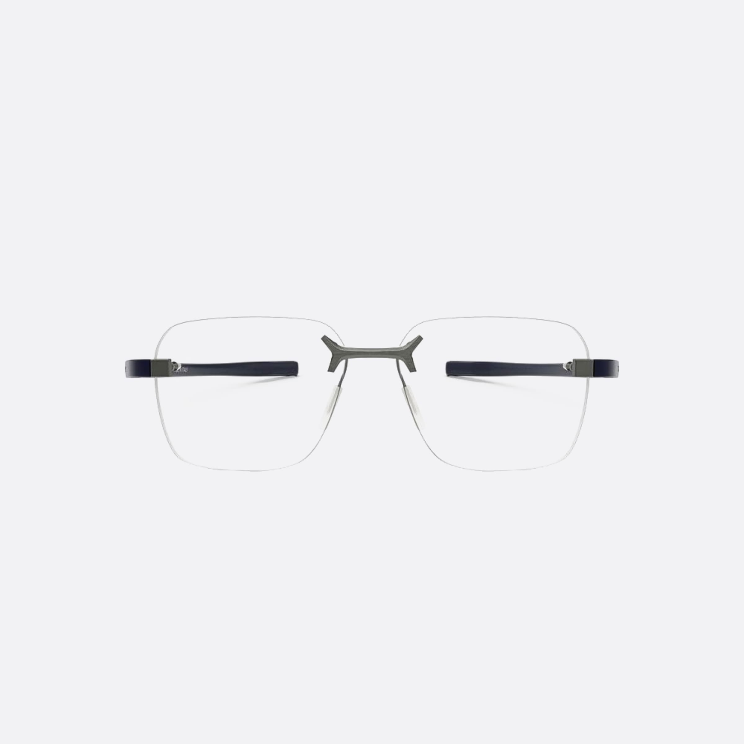 Tag 54mm Heuer Flex Silver Geometric Unisex Eyeglasses - Main View