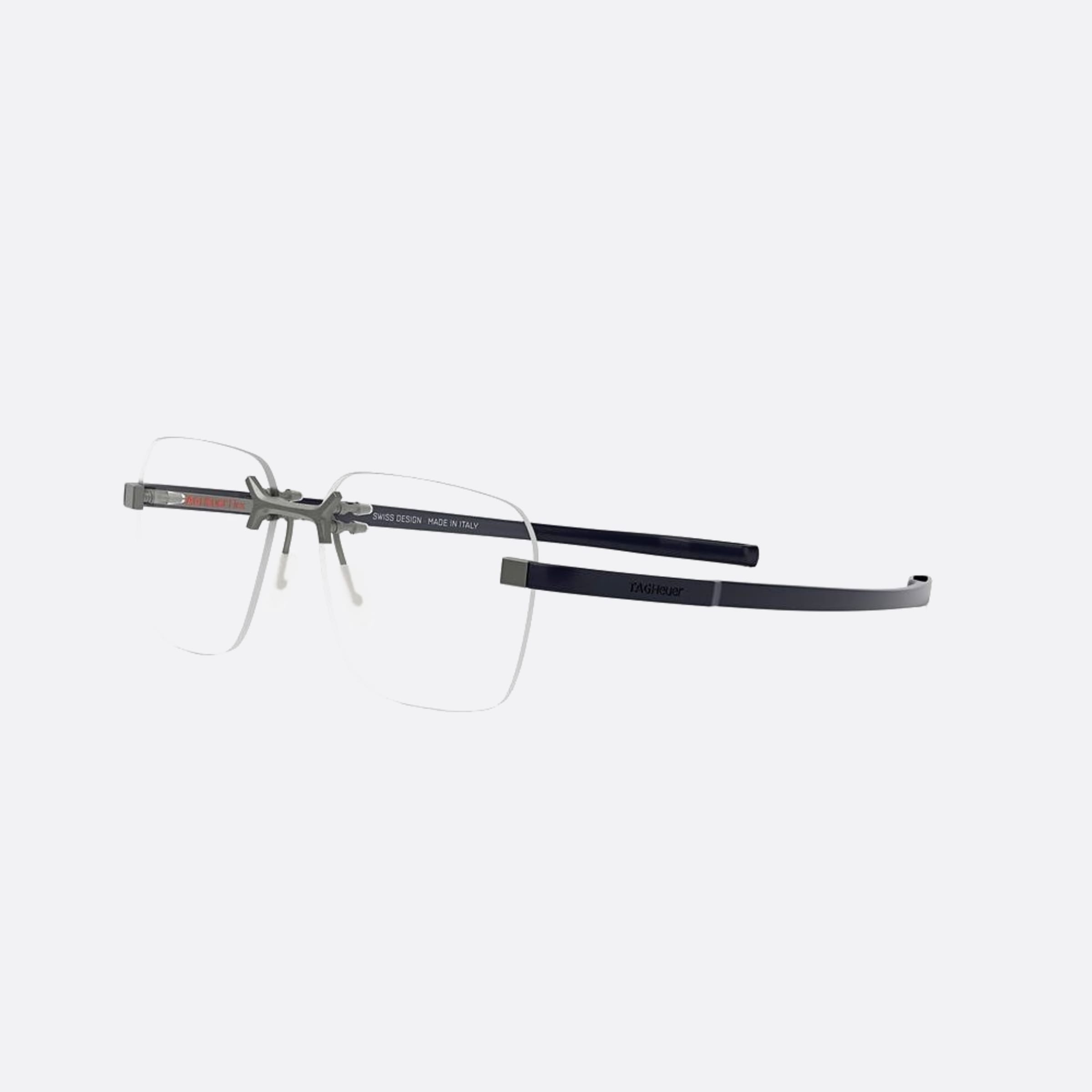Tag 54mm Heuer Flex Silver Geometric Unisex Eyeglasses - Side View