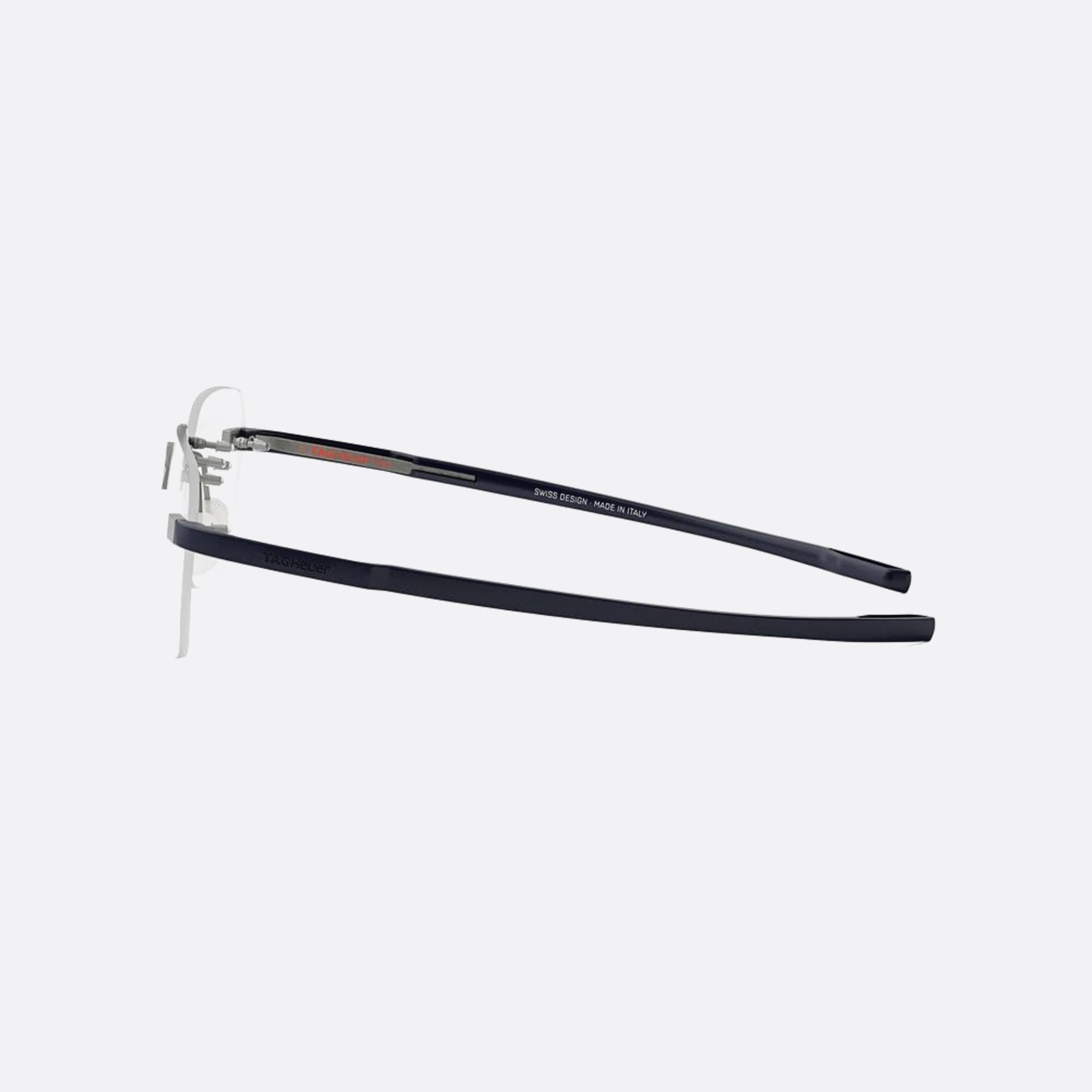 Tag 54mm Heuer Flex Silver Geometric Unisex Eyeglasses - Detail View