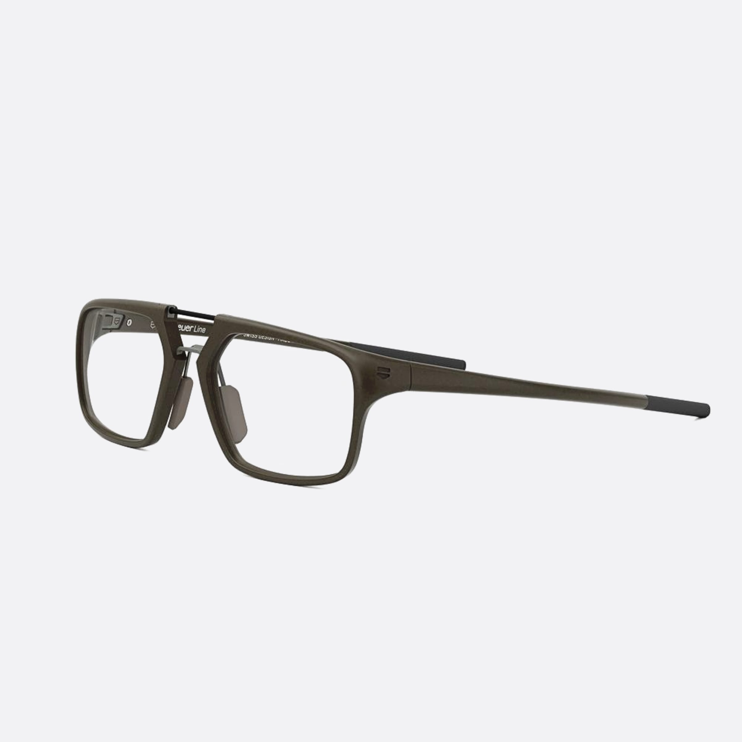 Tag 54mm Heuer Line Brown Geometric Unisex Eyeglasses - Side View