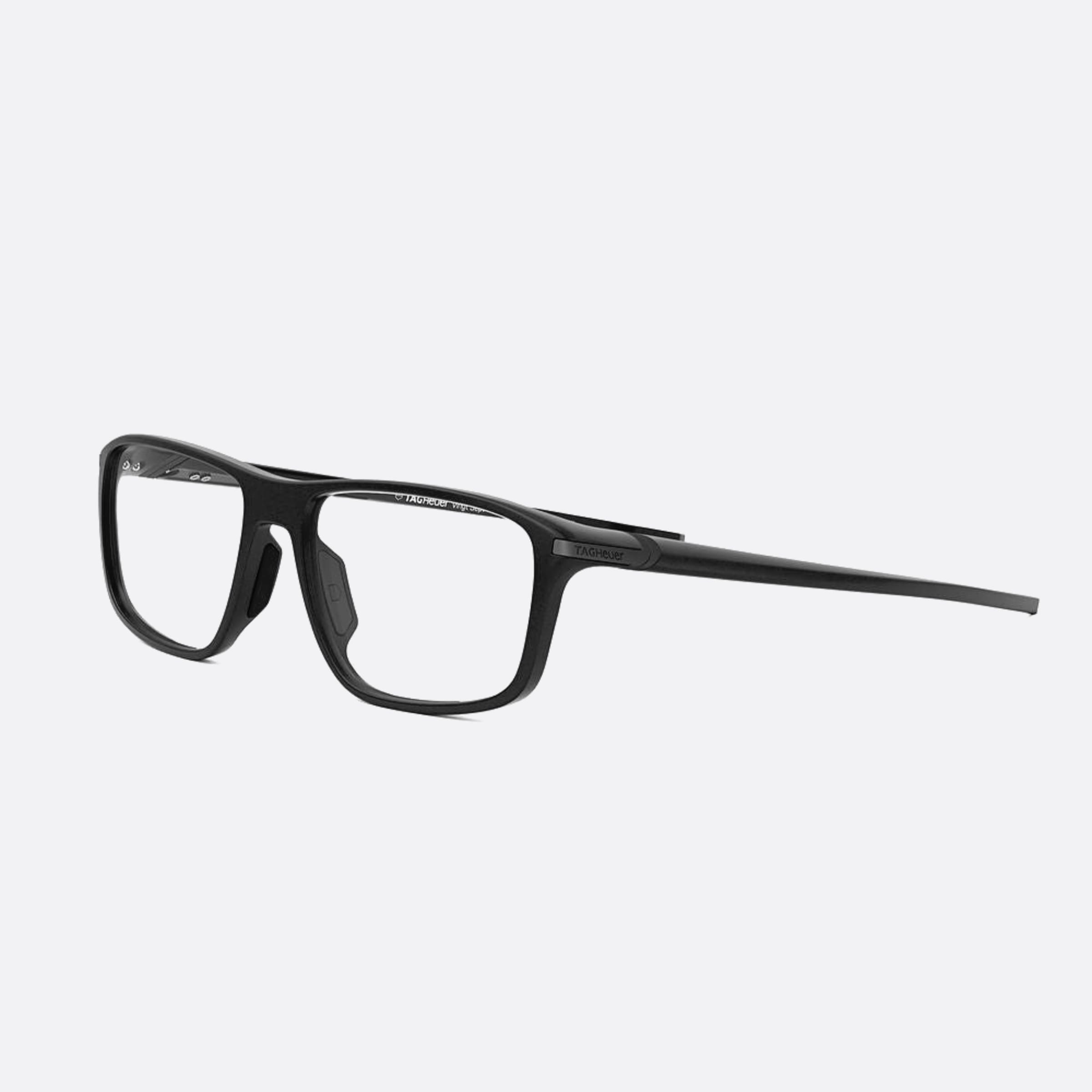 Tag 56mm Heuer Vingt Sept Black Geometric Unisex Eyeglasses - Side View