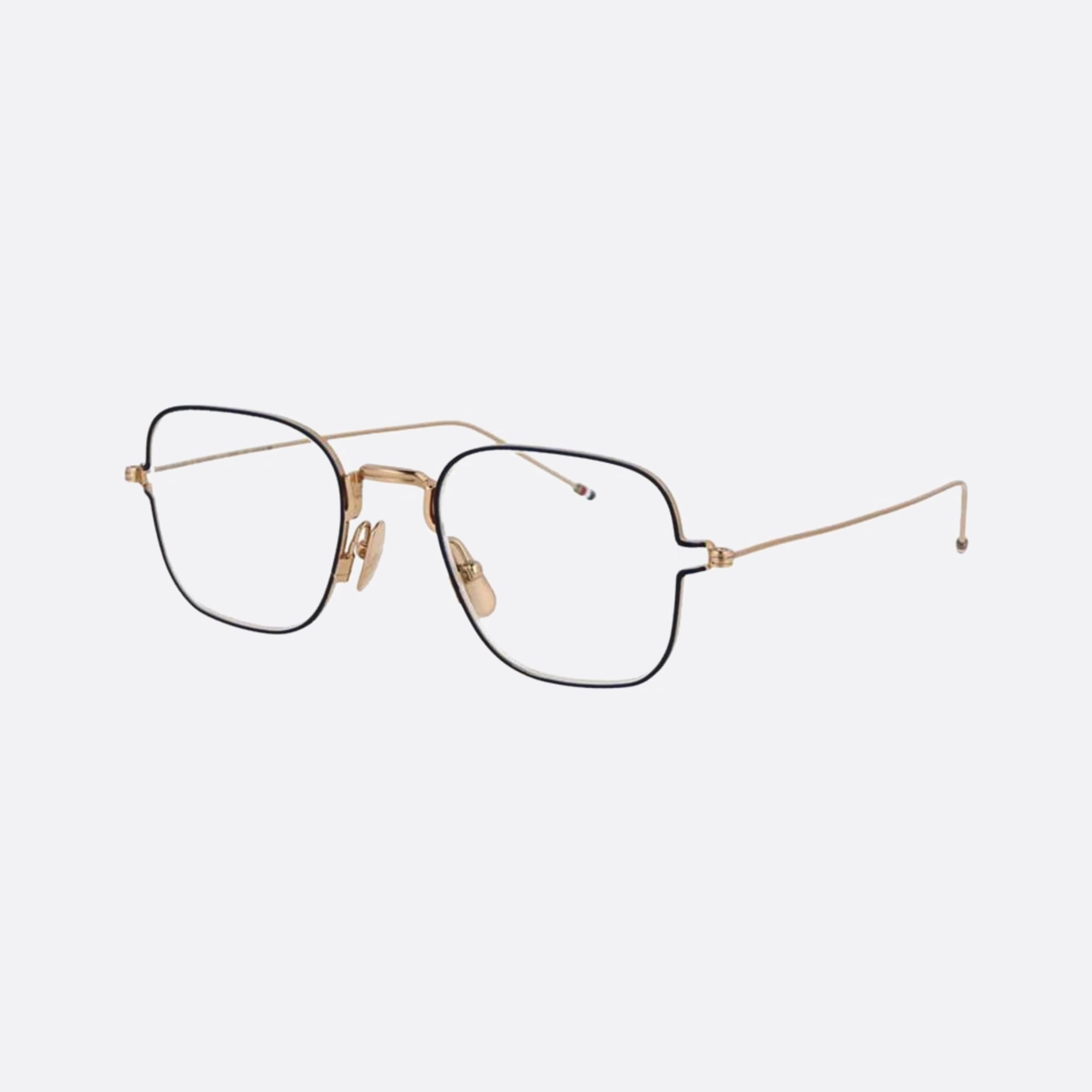 Thom 49mm Browne Ueo116a G0001 116a Black Squared Unisex Eyeglasses - Side View