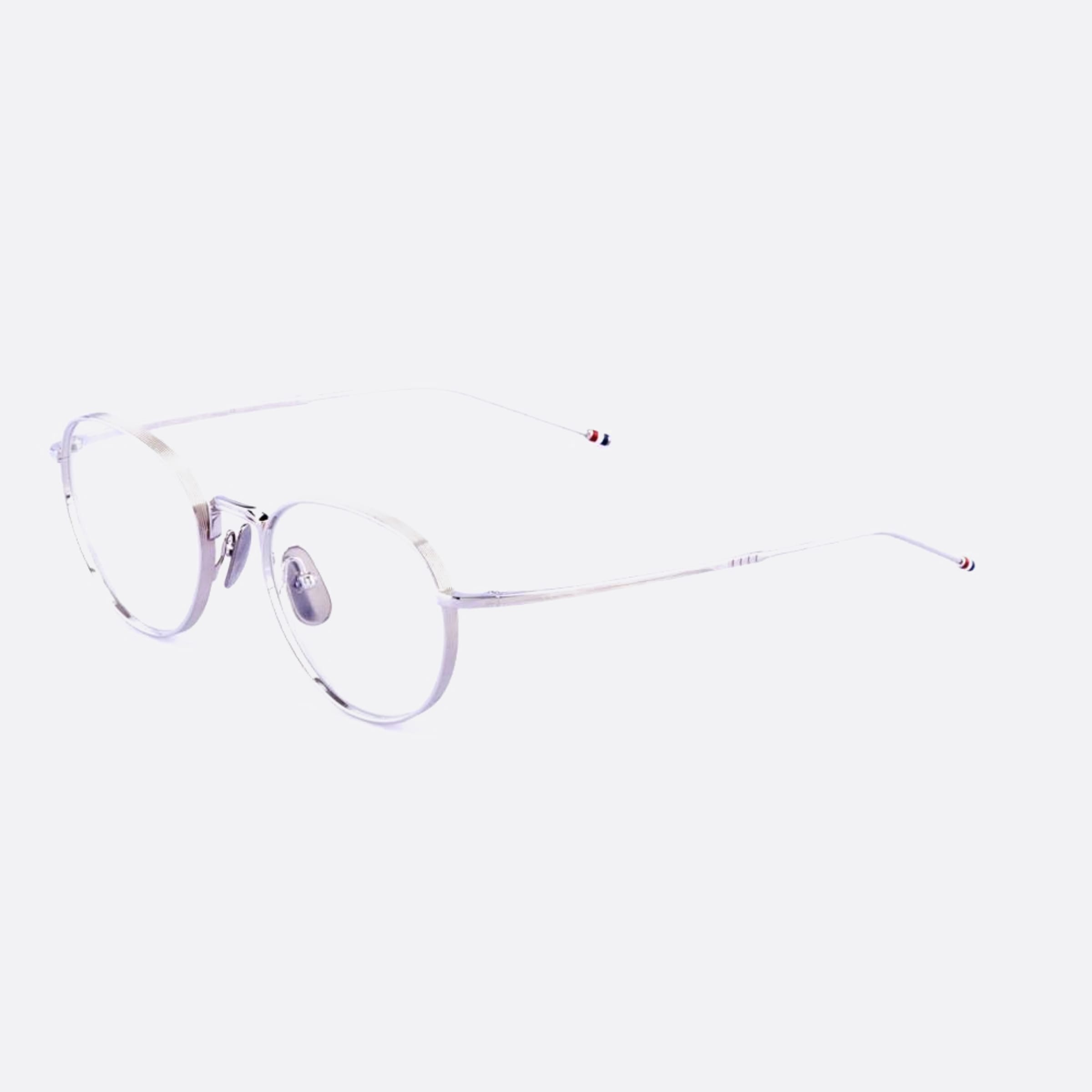 Thom 52mm Browne Ueo119a G0001 119a Silver Pantos Unisex Eyeglasses - Side View