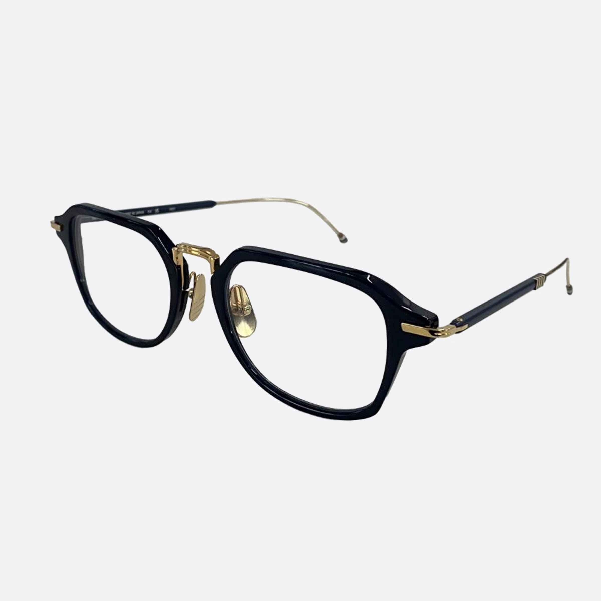 Thom 52mm Browne Ueo423a G0003 423a Black Geometric Unisex Eyeglasses - Side View