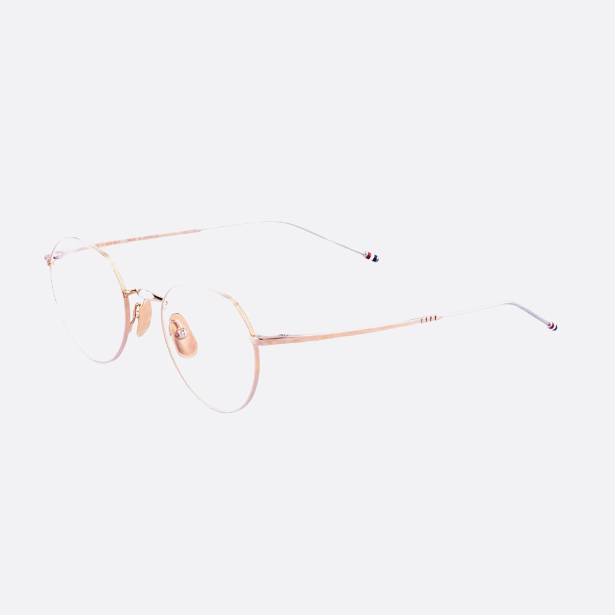 Thom 48mm Browne Ueo914a G0001 914a Gold Geometric Men Eyeglasses - Side View