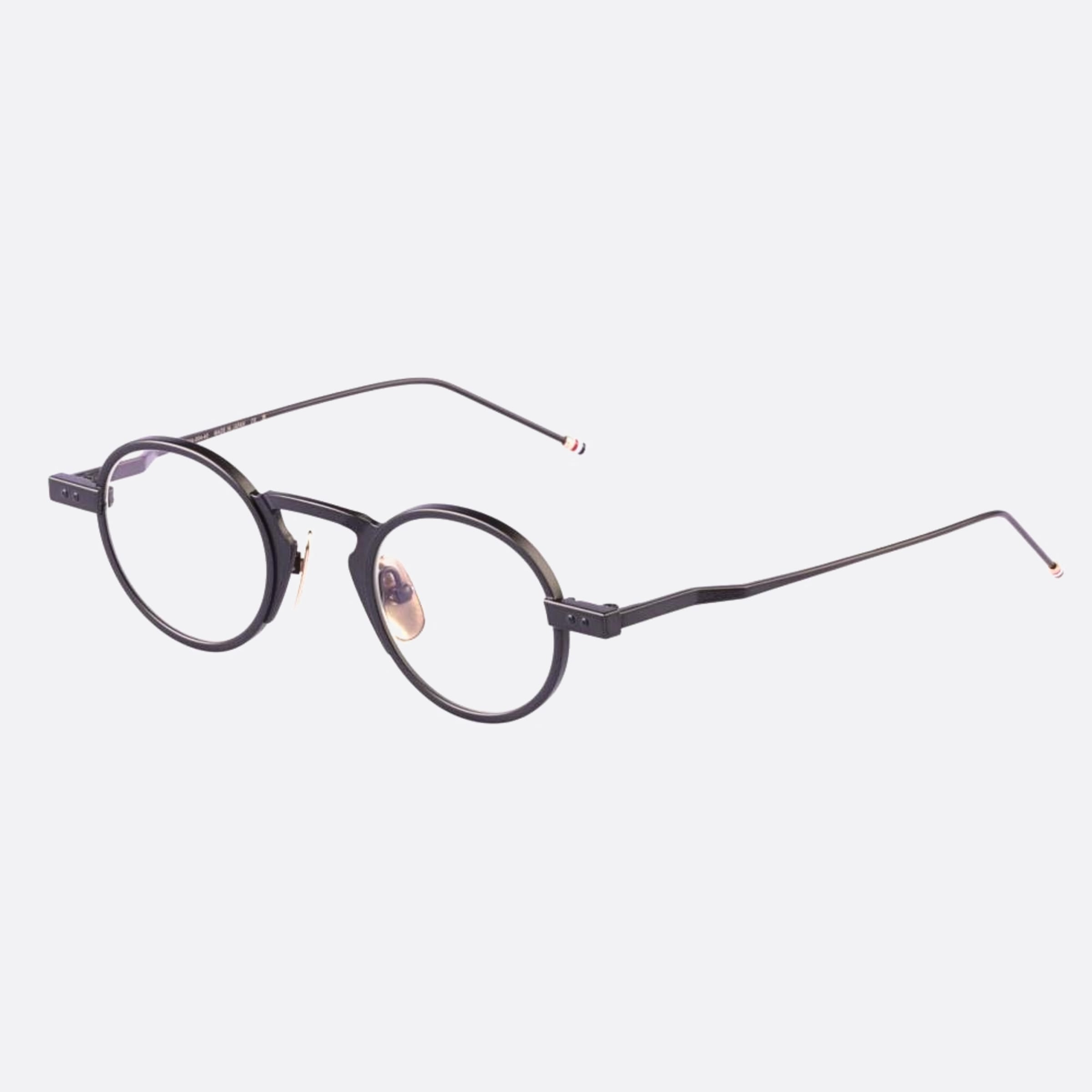 Thom 40mm Browne Ueo931a G0001 931a Black Round Unisex Eyeglasses - Side View