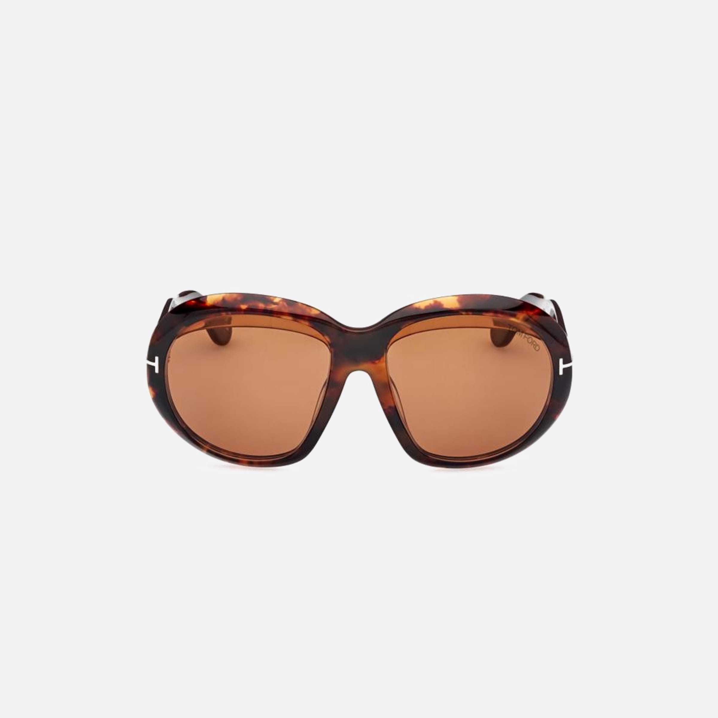Tom 58mm Ford Angellica Ft1193 52e Havana Round Women Sunglasses - Main View