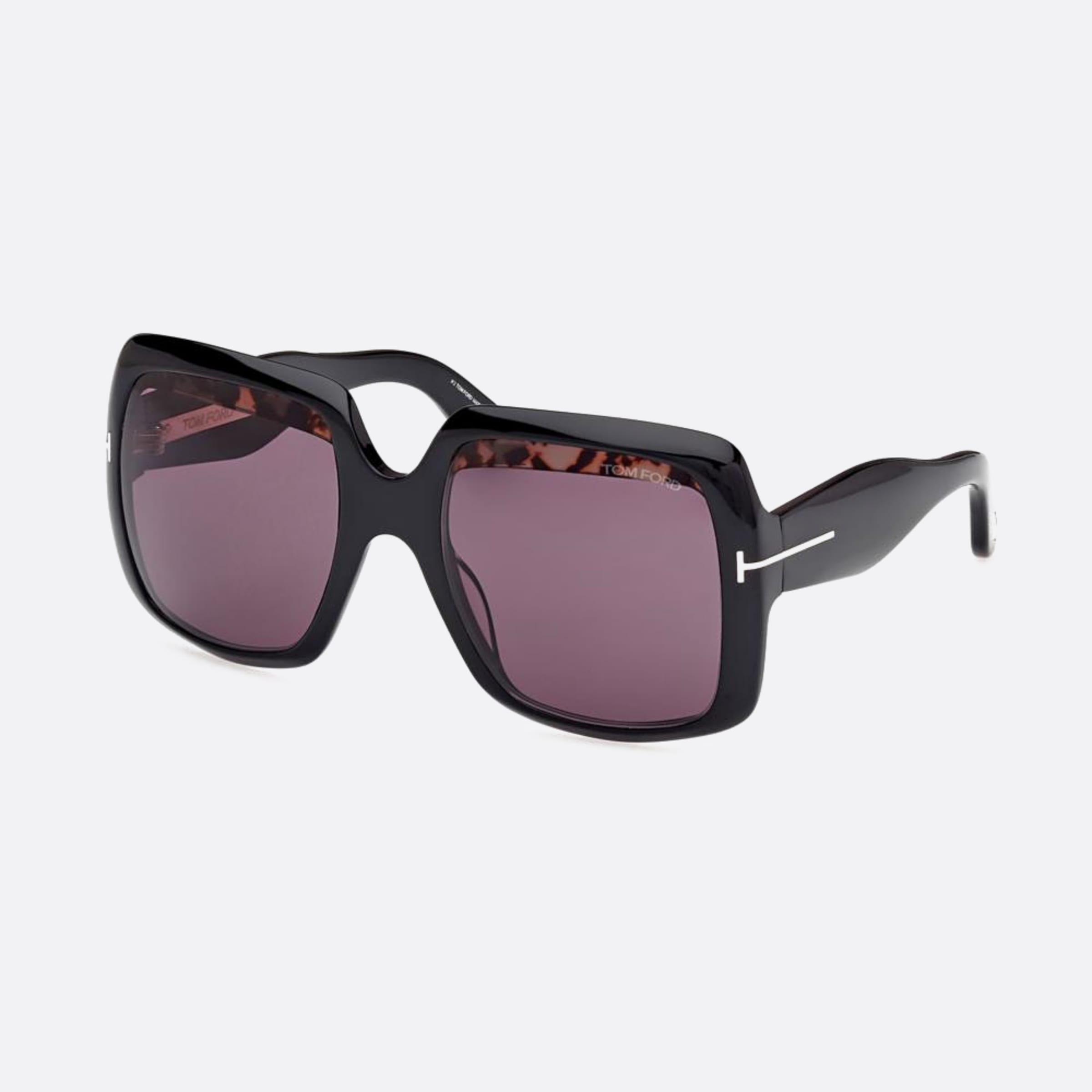 Tom 55mm Ford Aurora Ft1194 01a Black Geometric Women Sunglasses - Side View