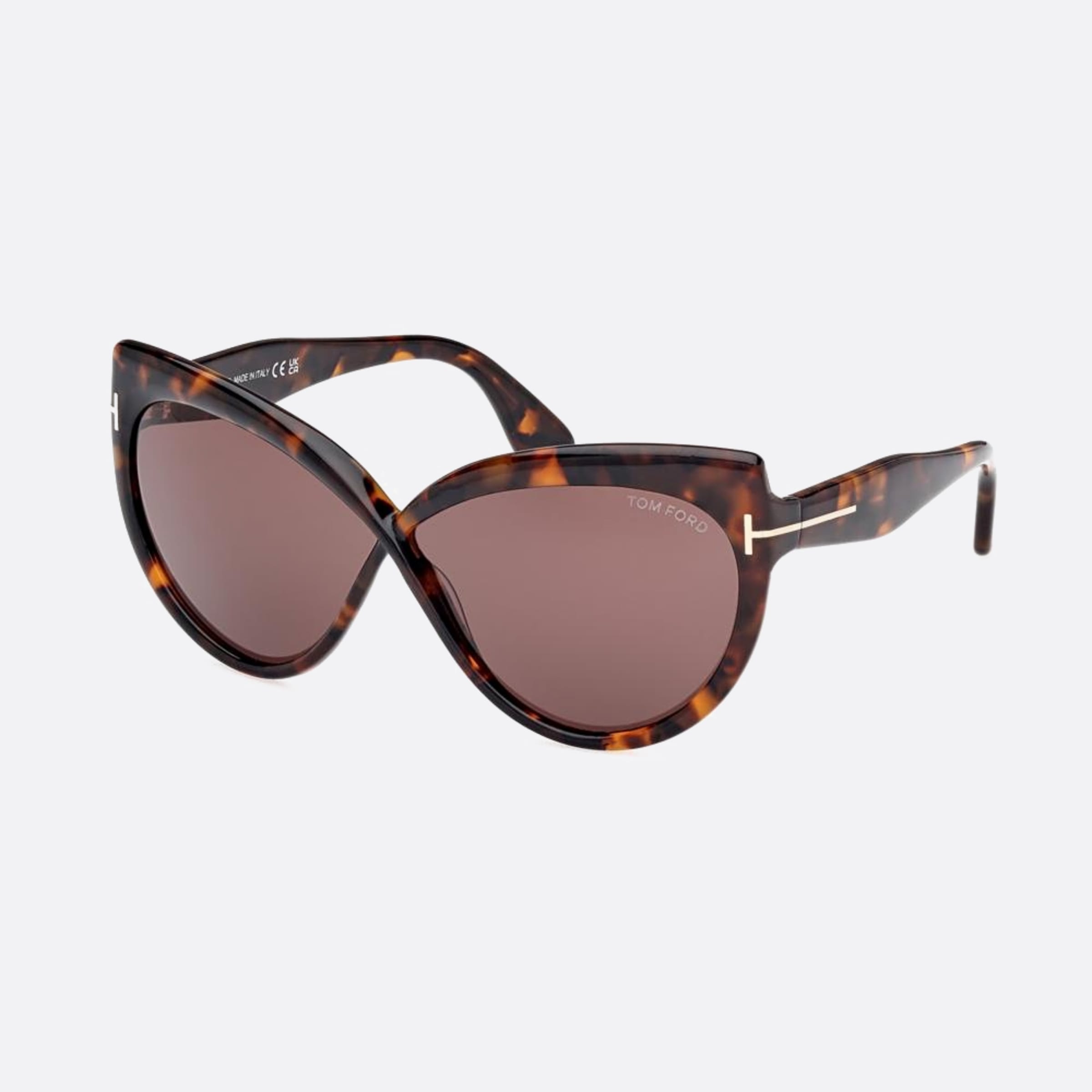 Tom 65mm Ford Beatrice Ft1196 52e Havana Cat Eye Women Sunglasses - Side View