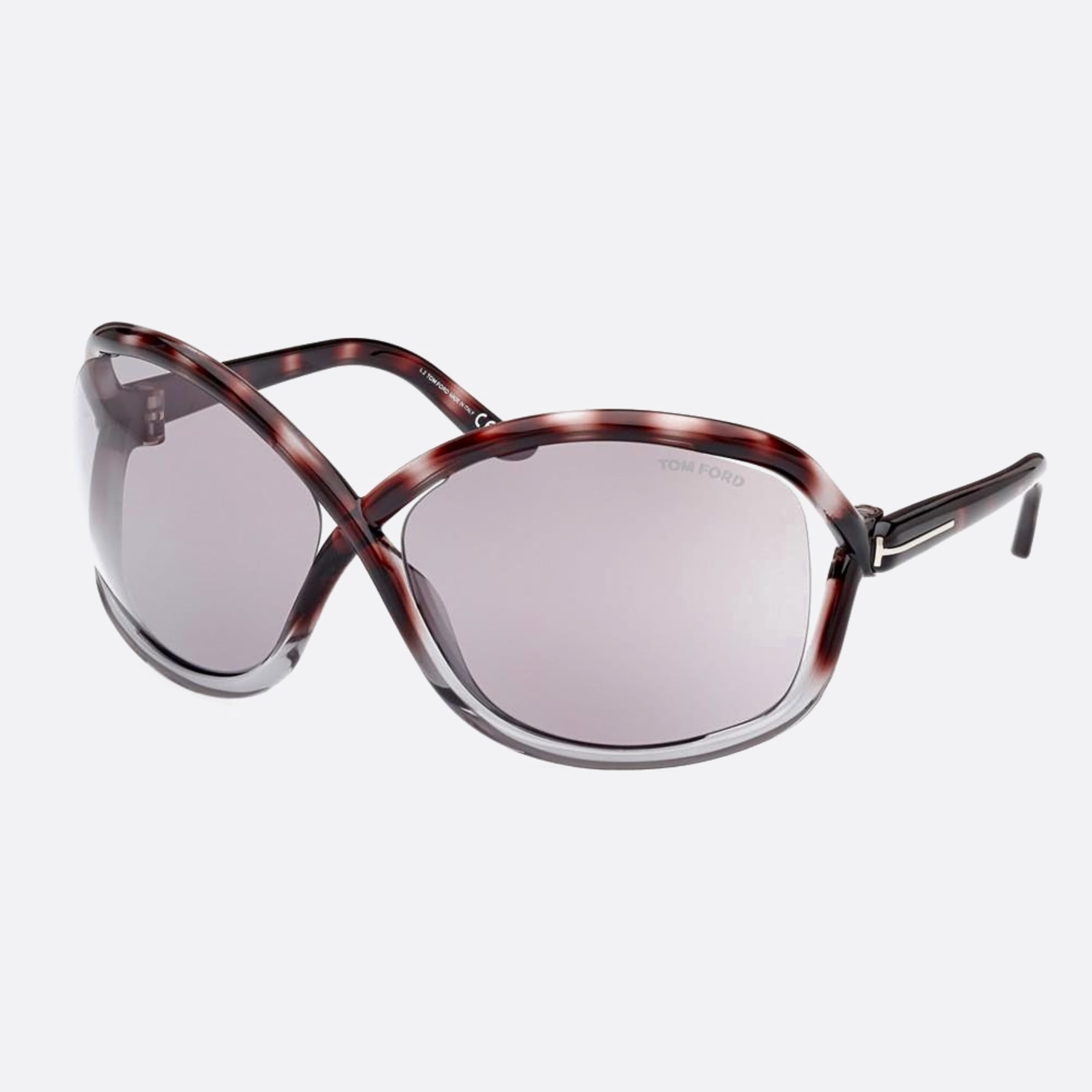Tom 68mm Ford Bettina 55c Havana Butterfly Women Sunglasses - Side View
