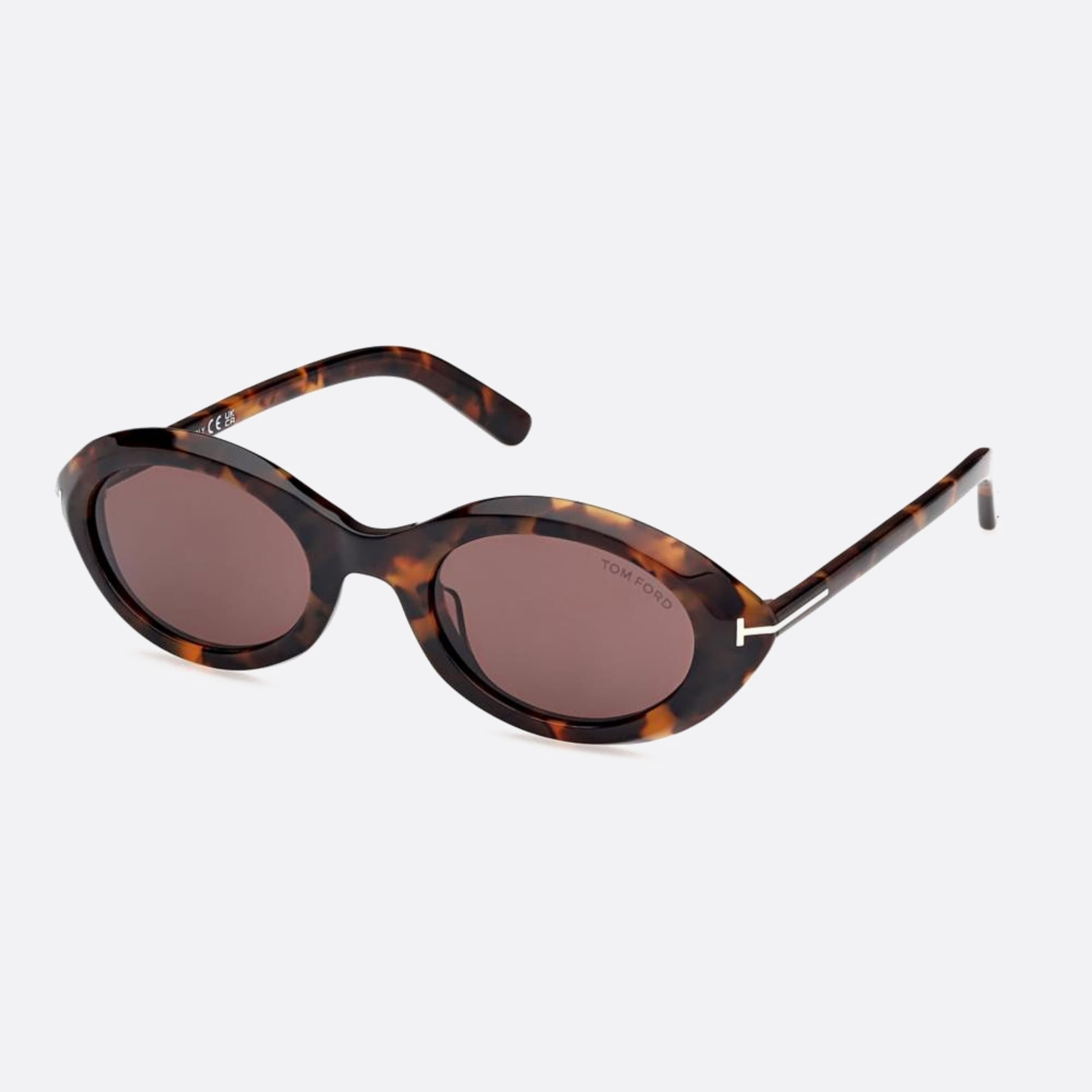 Tom 51mm Ford Carmen Ft1186 52e Havana Oval Women Sunglasses - Side View
