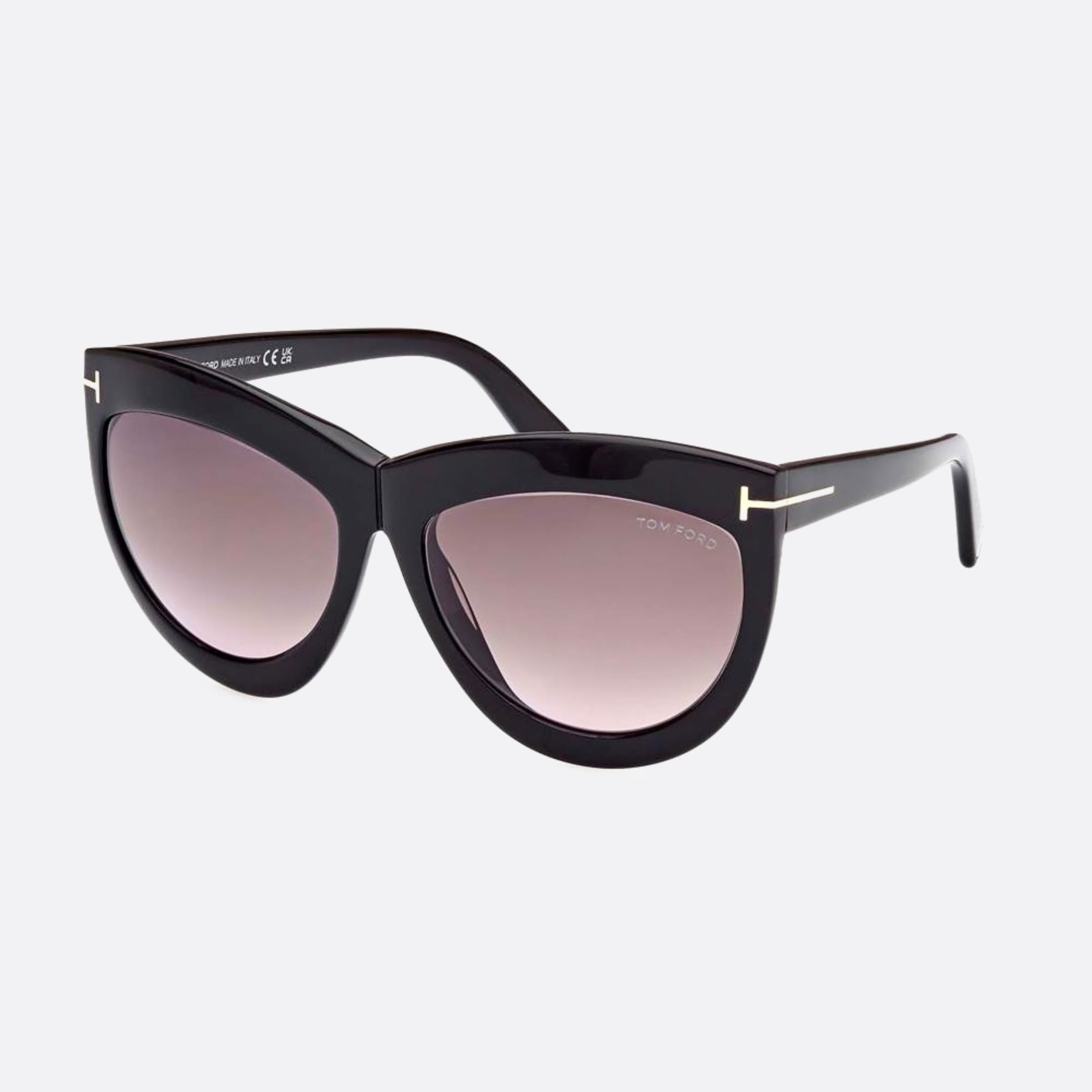 Tom 59mm Ford Doris 01b Black Cat Eye Women Sunglasses - Side View