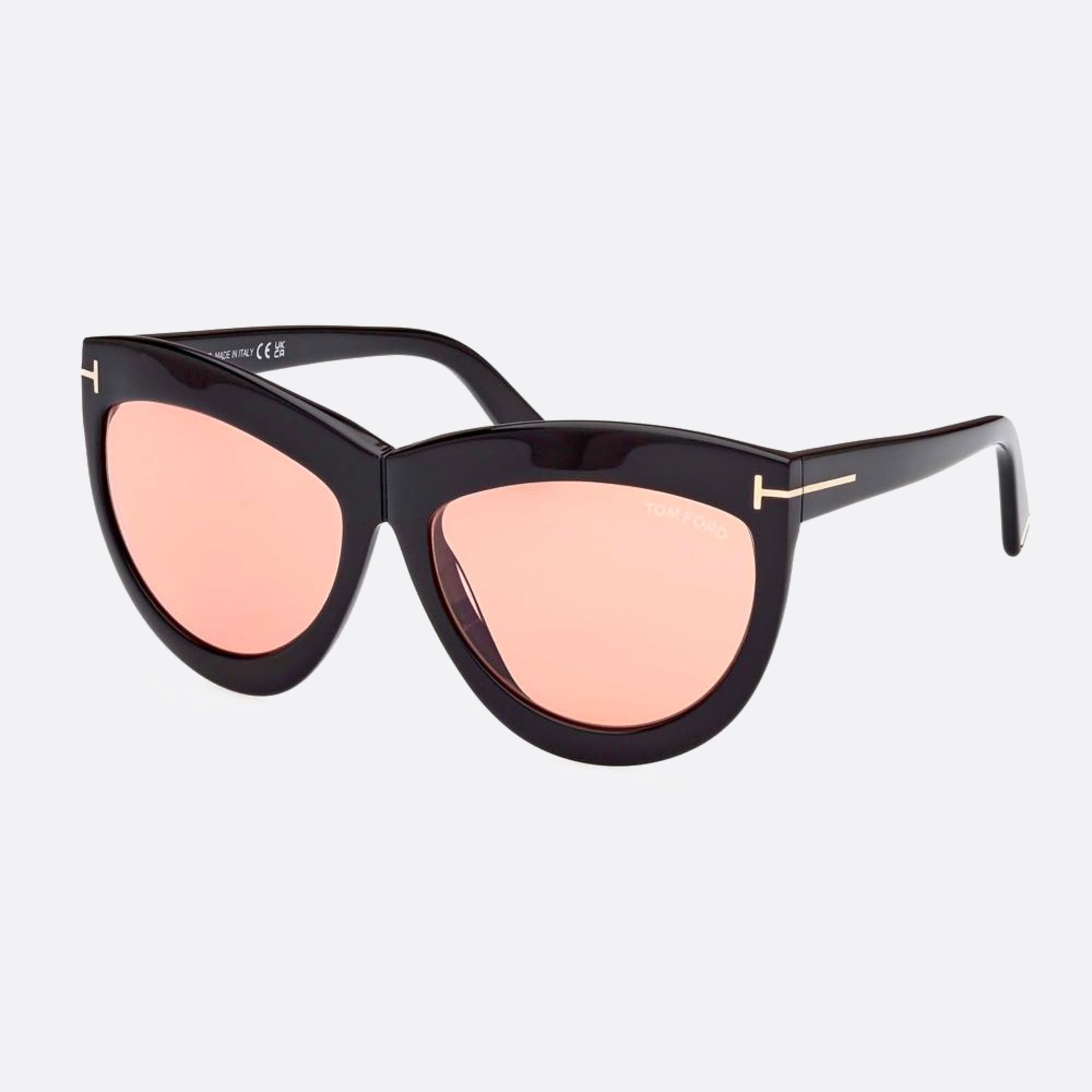 Tom 59mm Ford Doris 01e Black Cat Eye Photochromic Women Sunglasses - Side View