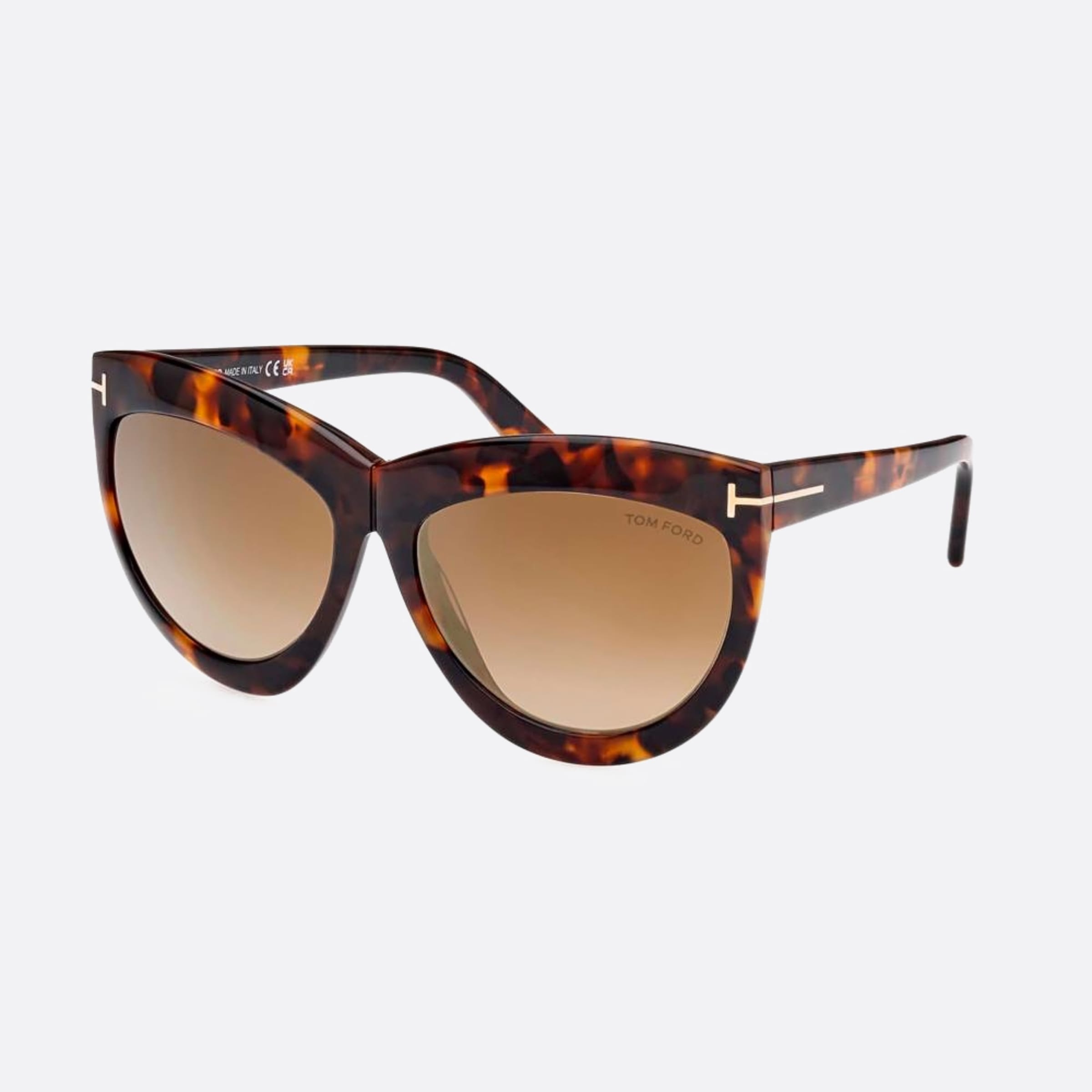 Tom 59mm Ford Doris 53g Havana Cat Eye Women Sunglasses - Side View