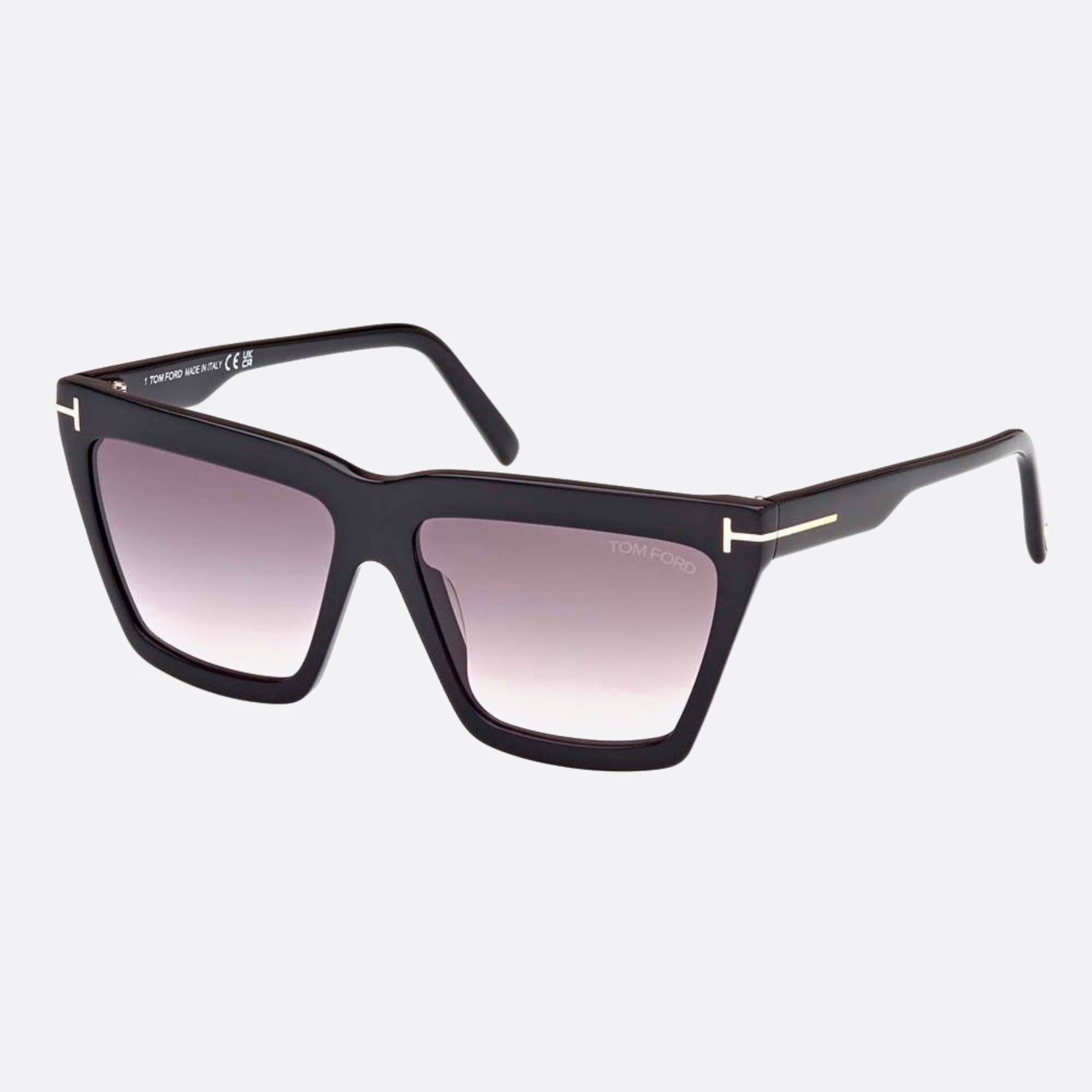 Tom 56mm Ford Eden 01b Black Geometric Women Sunglasses - Side View