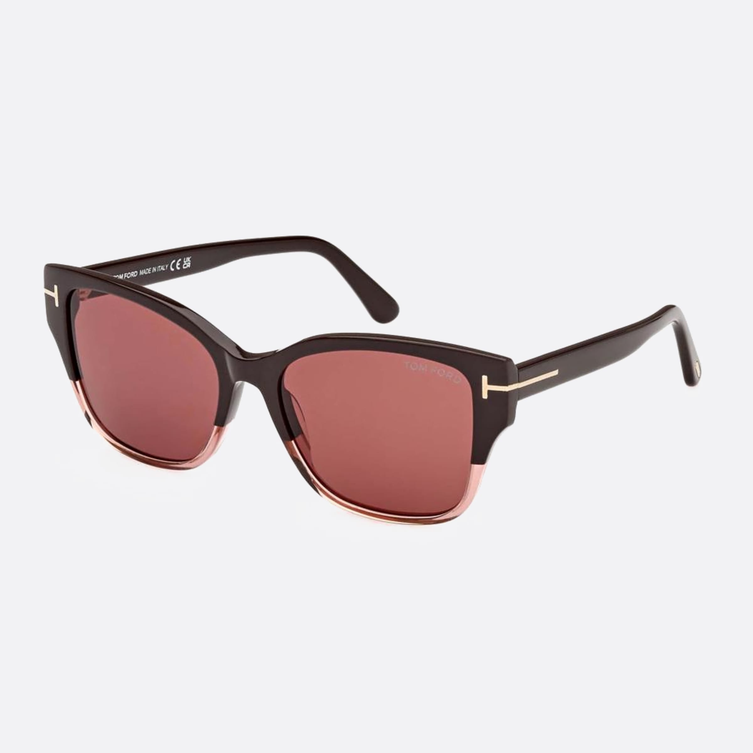 Tom 55mm Ford Elsa 48z Brown Butterfly Women Sunglasses - Side View