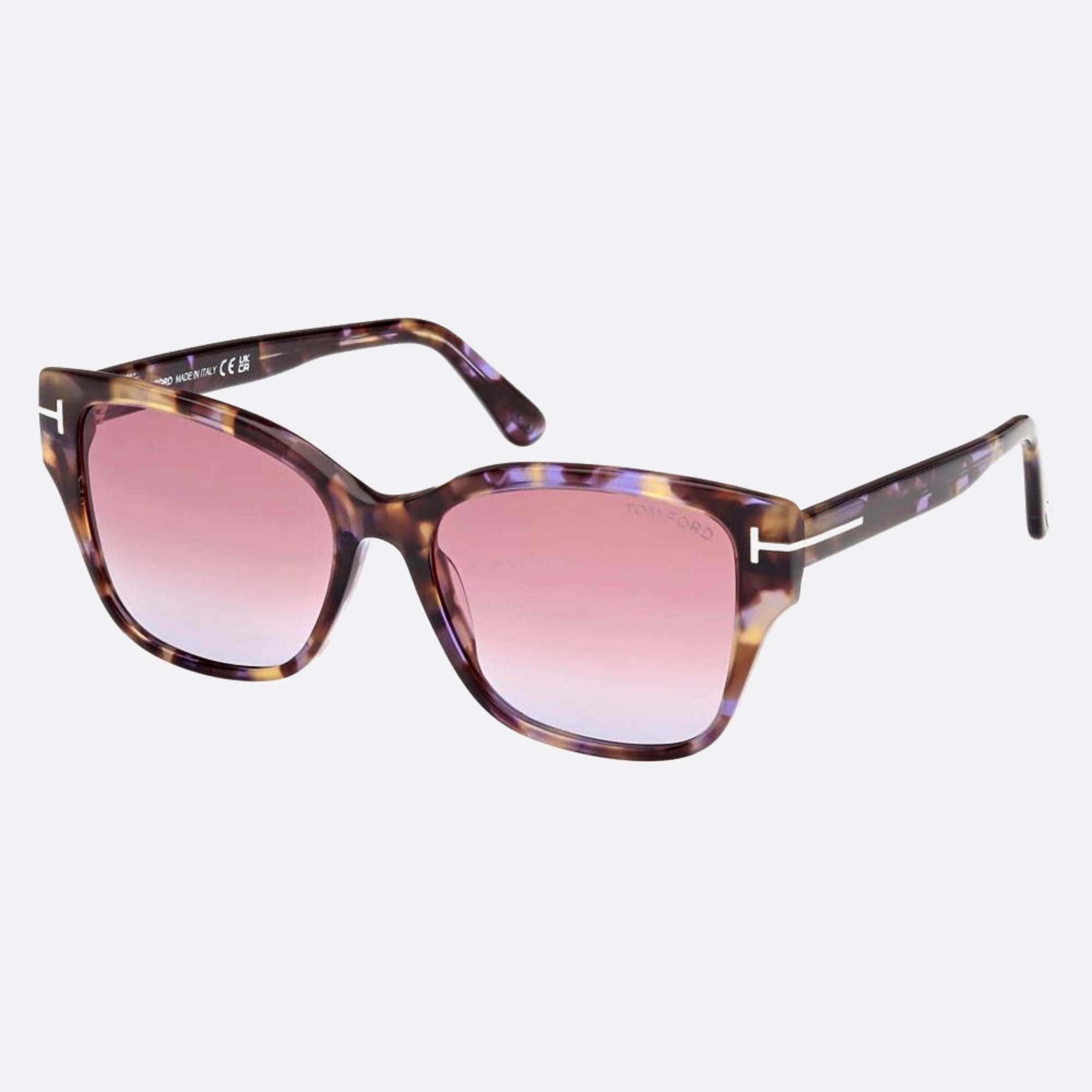 Tom 55mm Ford Elsa 55z Havana Butterfly Women Sunglasses - Side View