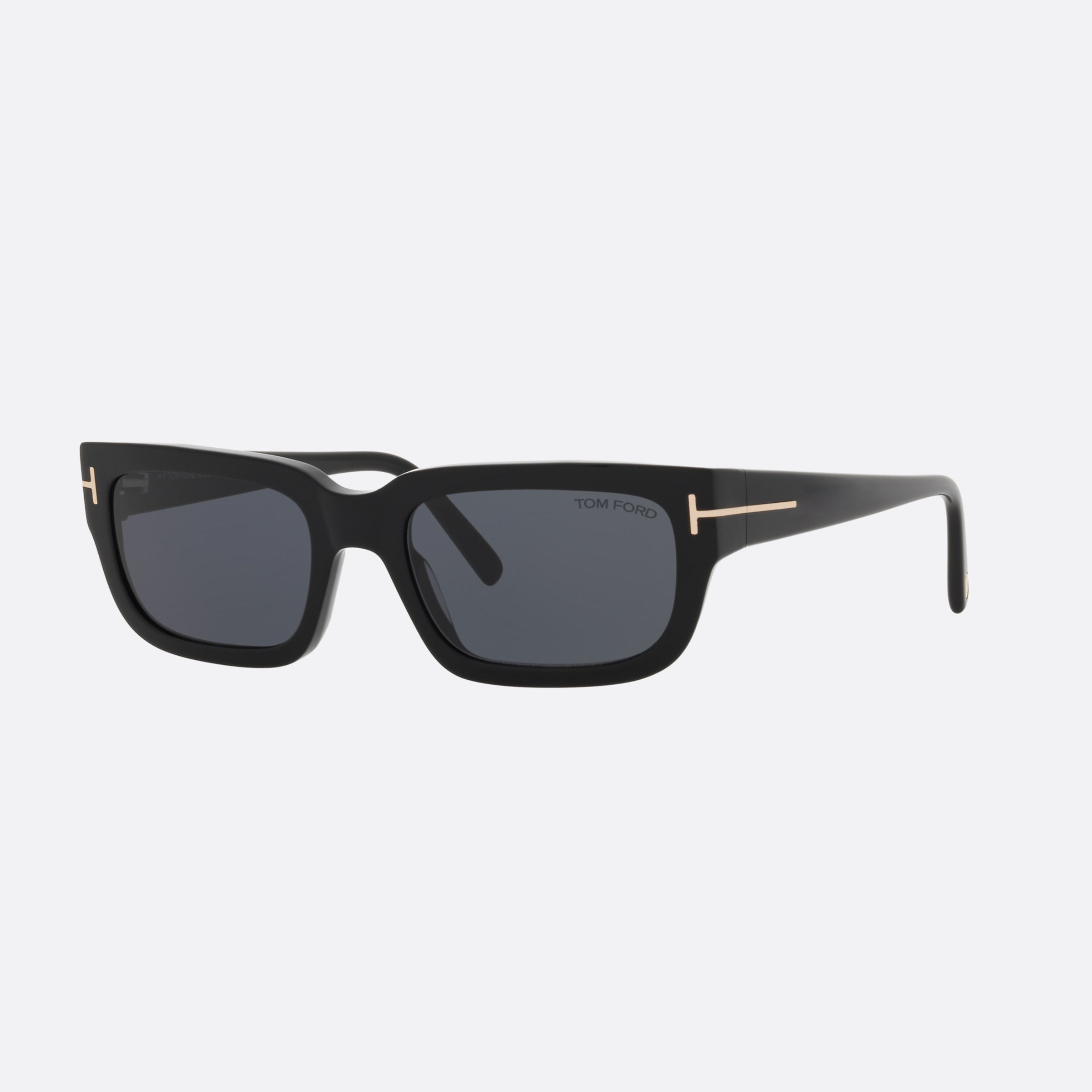 Tom 54mm Ford Ezra Black Rectangular Unisex Sunglasses - Main View