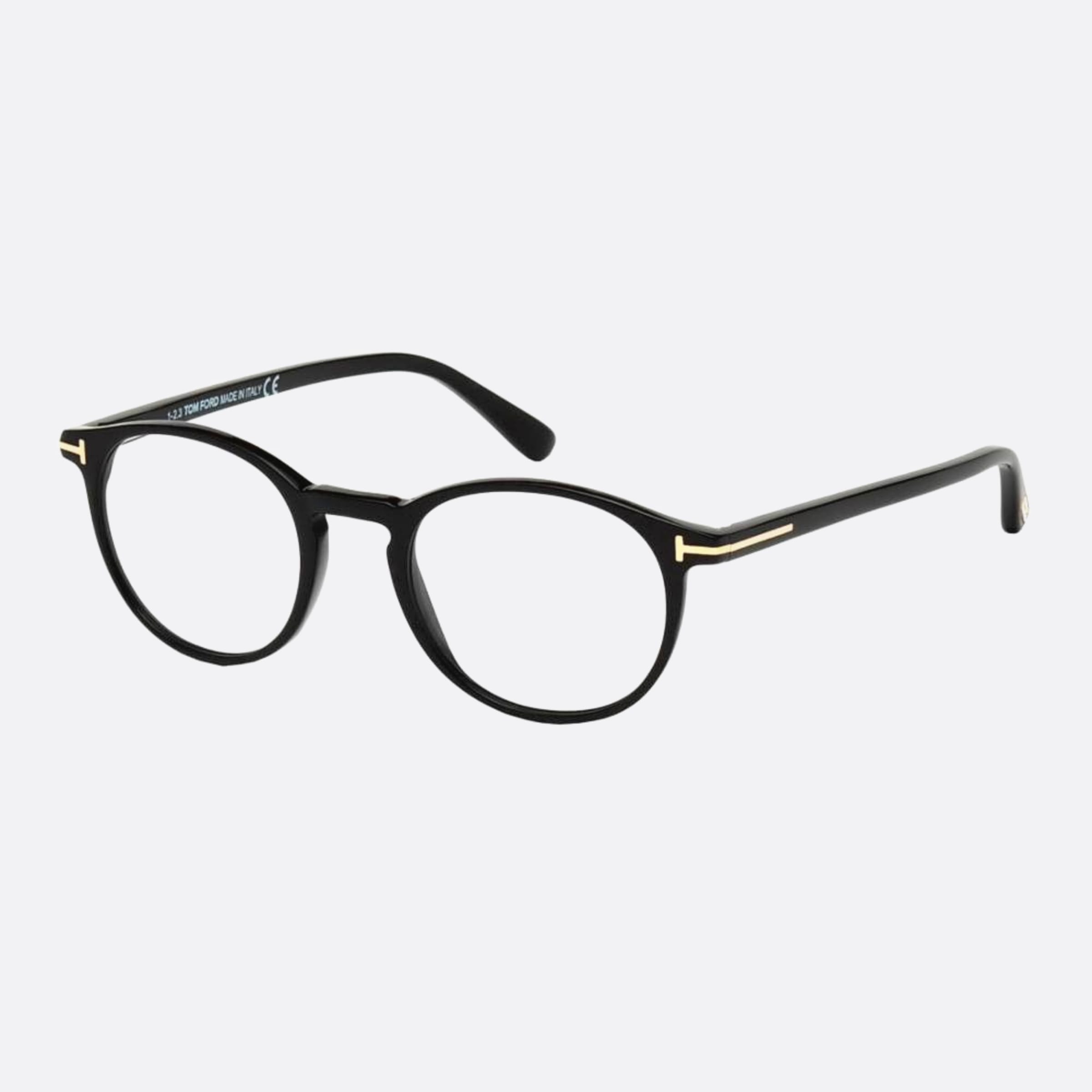 Tom 48mm Ford Black Round Men Eyeglasses - Side View