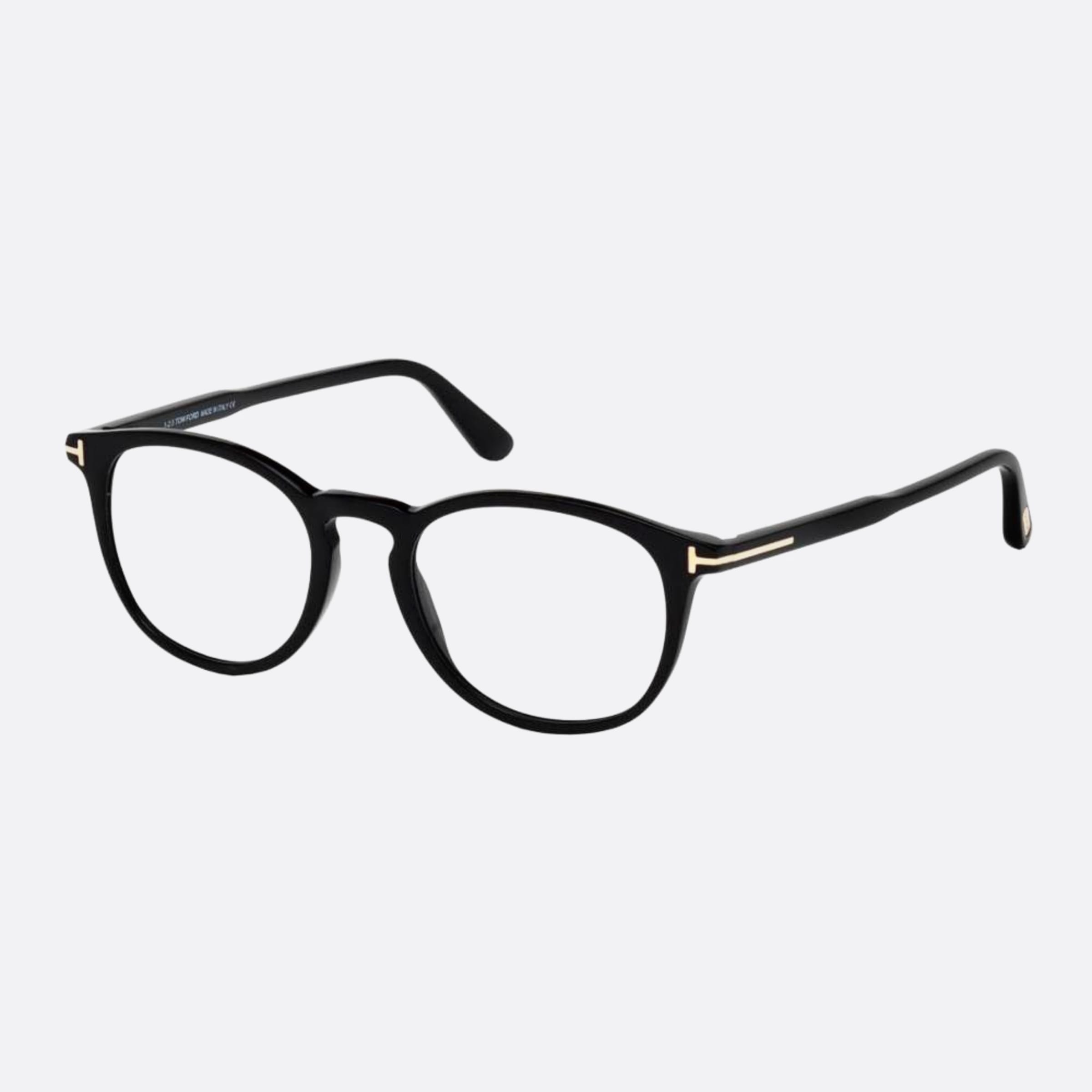 Tom 49mm Ford Black Geometric Unisex Eyeglasses - Side View