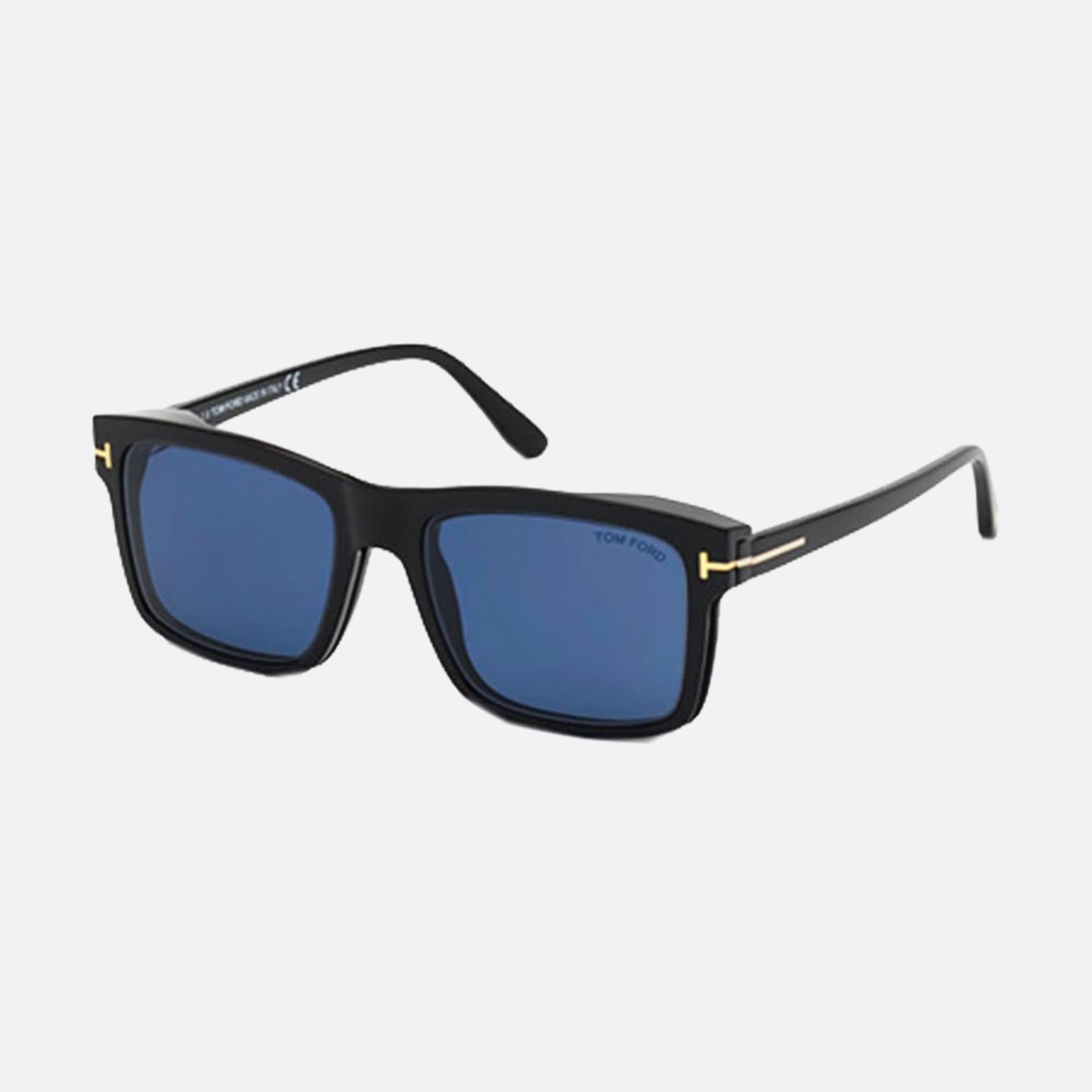 Tom 54mm Ford Blue Block Black Geometric Men Eyeglasses - Side View