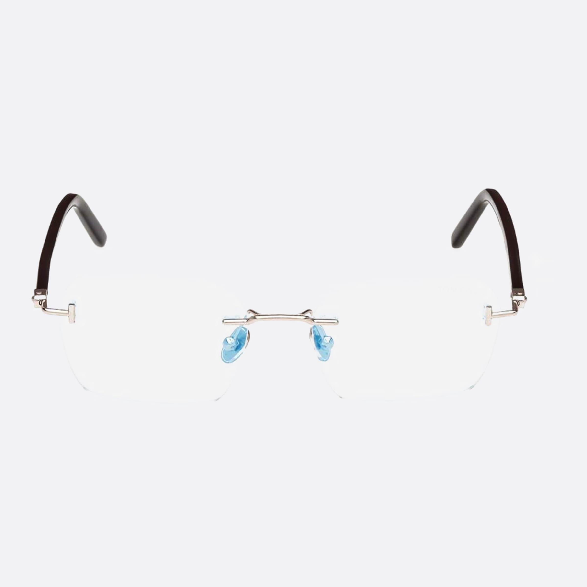 Tom 54mm Ford Blue Block Silver Geometric Men Eyeglasses - Main View