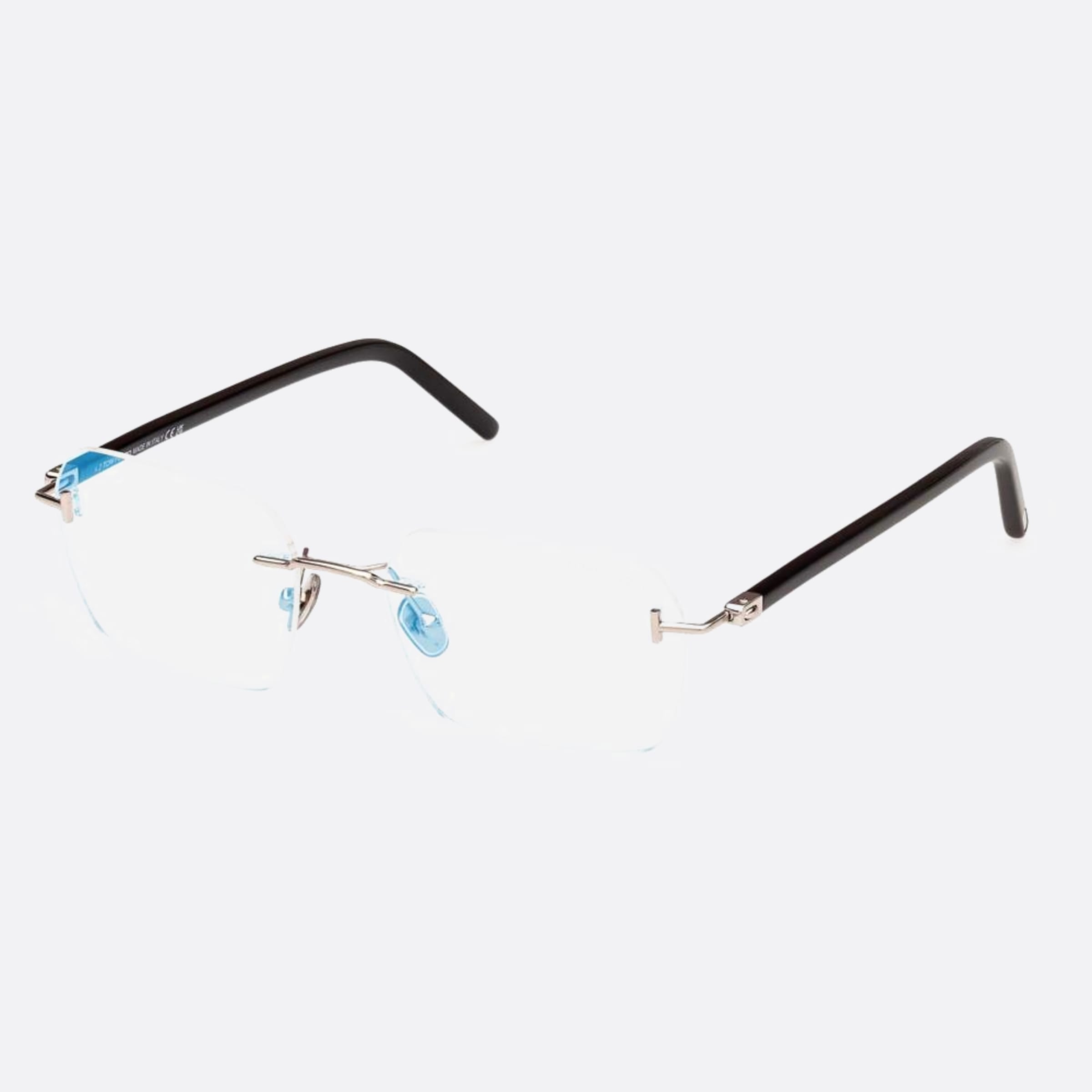 Tom 54mm Ford Blue Block Silver Geometric Men Eyeglasses - Side View