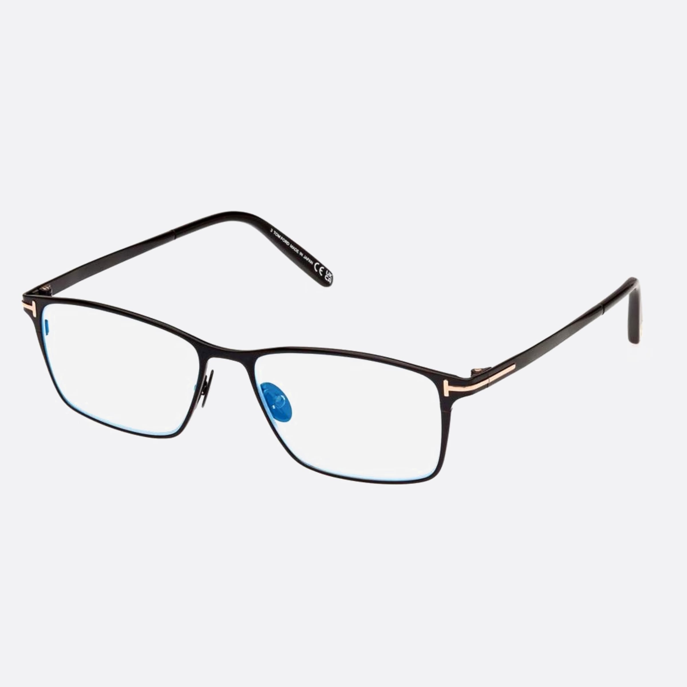 Tom 54mm Ford Blue Block Black Geometric Men Eyeglasses - Side View