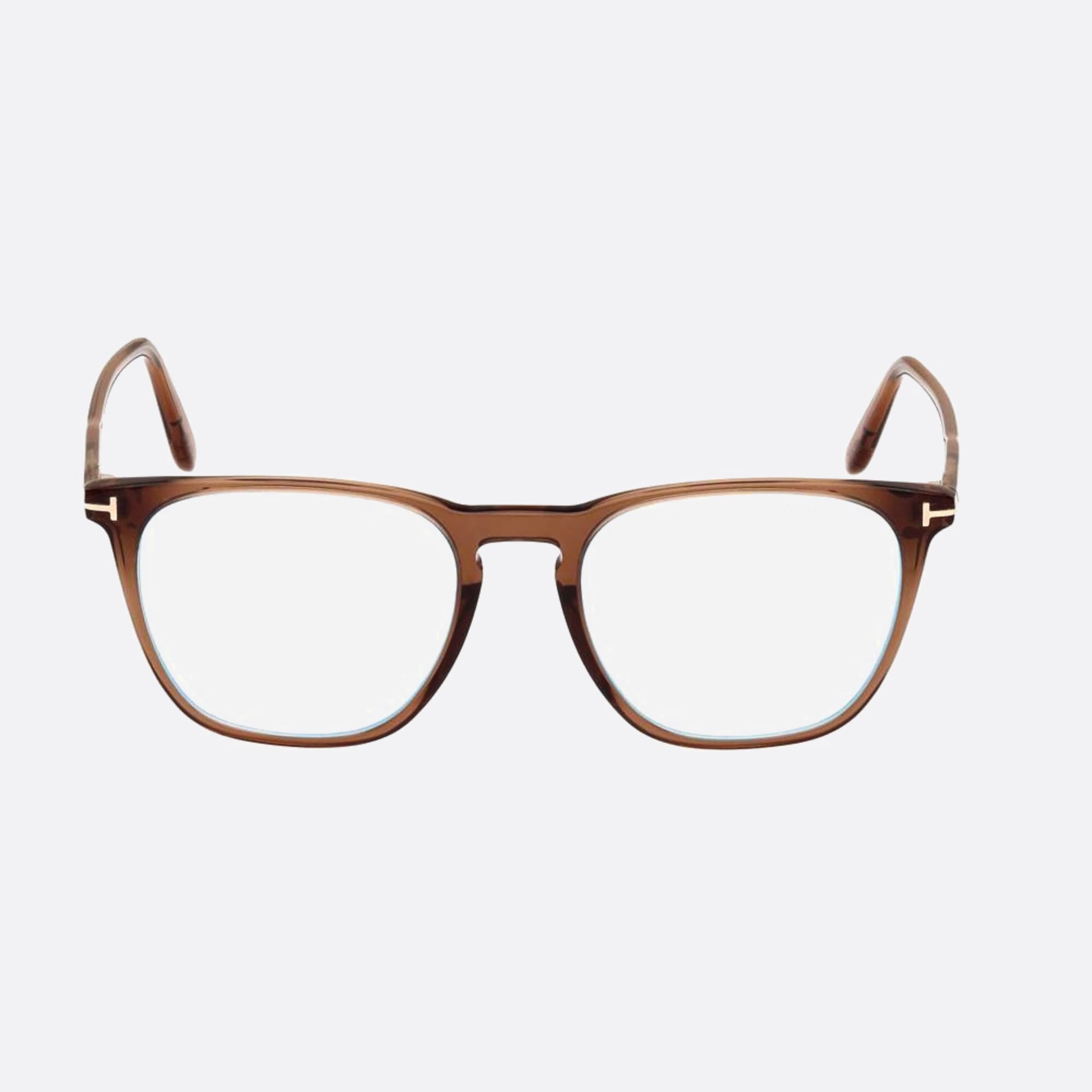 Tom 52mm Ford Blue Block Brown Geometric Men Eyeglasses - Main View