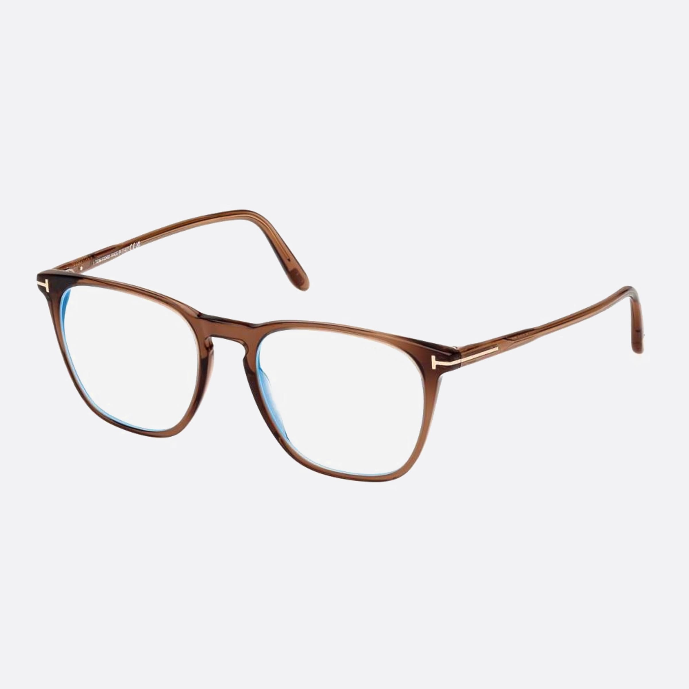 Tom 52mm Ford Blue Block Brown Geometric Men Eyeglasses - Side View