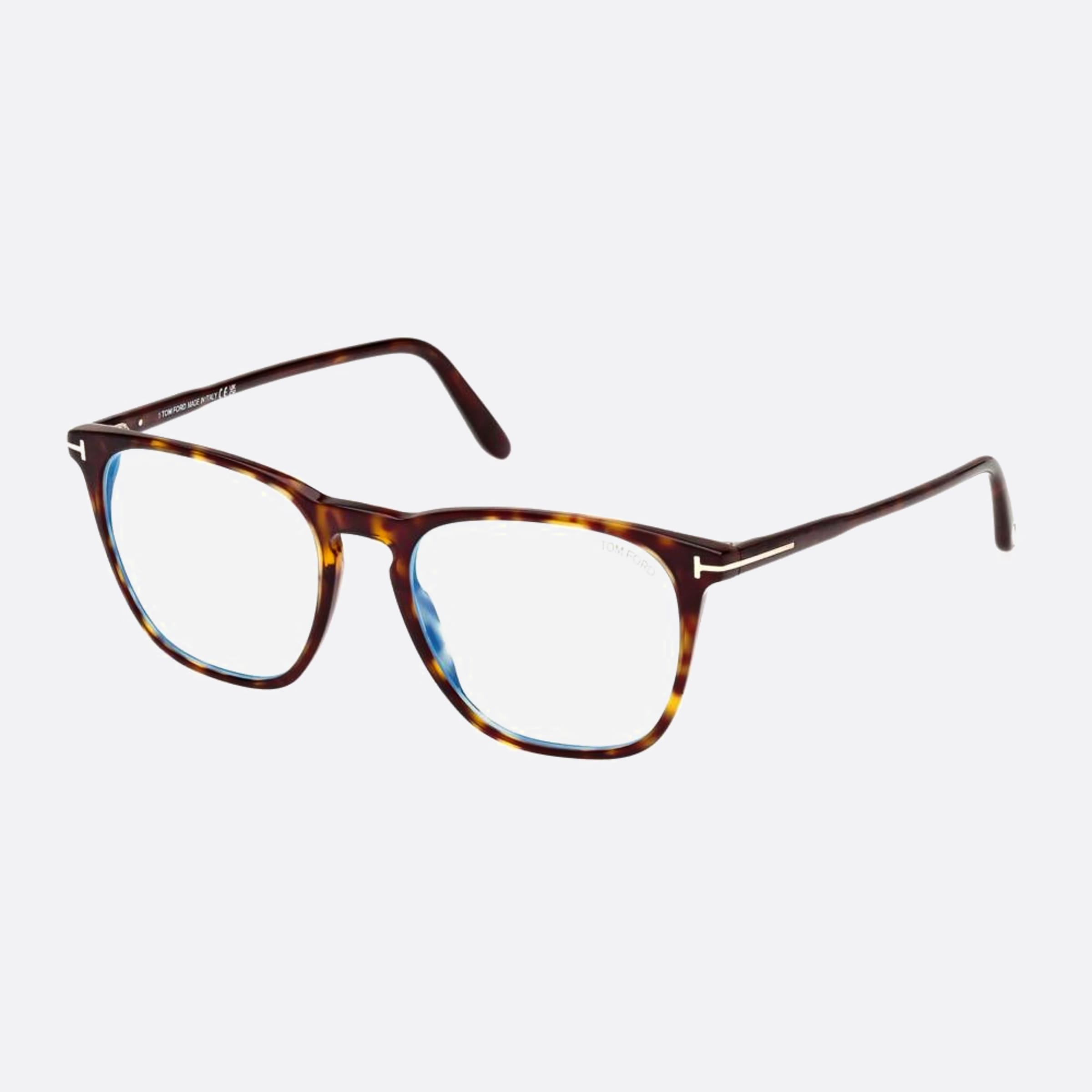 Tom 52mm Ford Blue Block Havana Geometric Men Eyeglasses - Side View