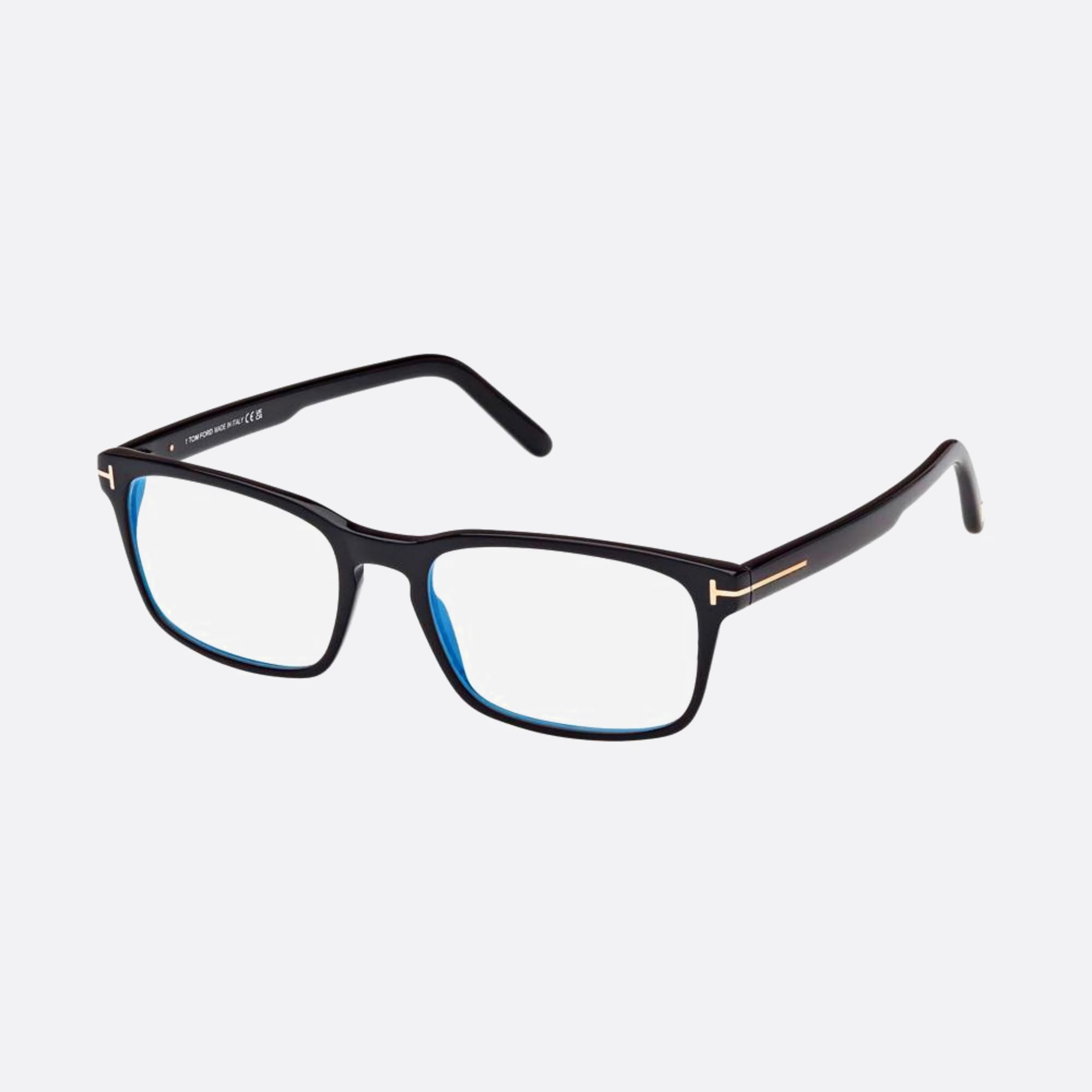 Tom 54mm Ford Blue Block Black Geometric Men Eyeglasses - Side View