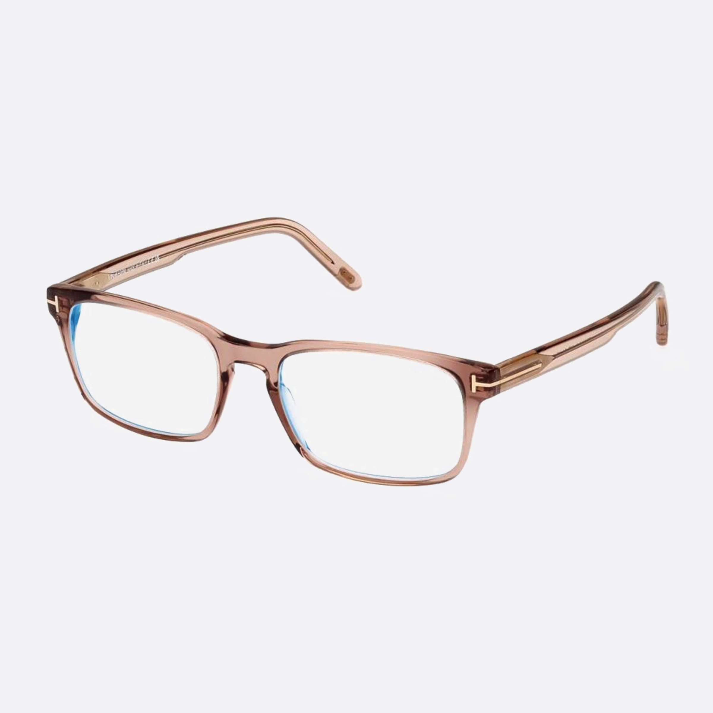 Tom 54mm Ford Blue Block Brown Geometric Men Eyeglasses - Side View