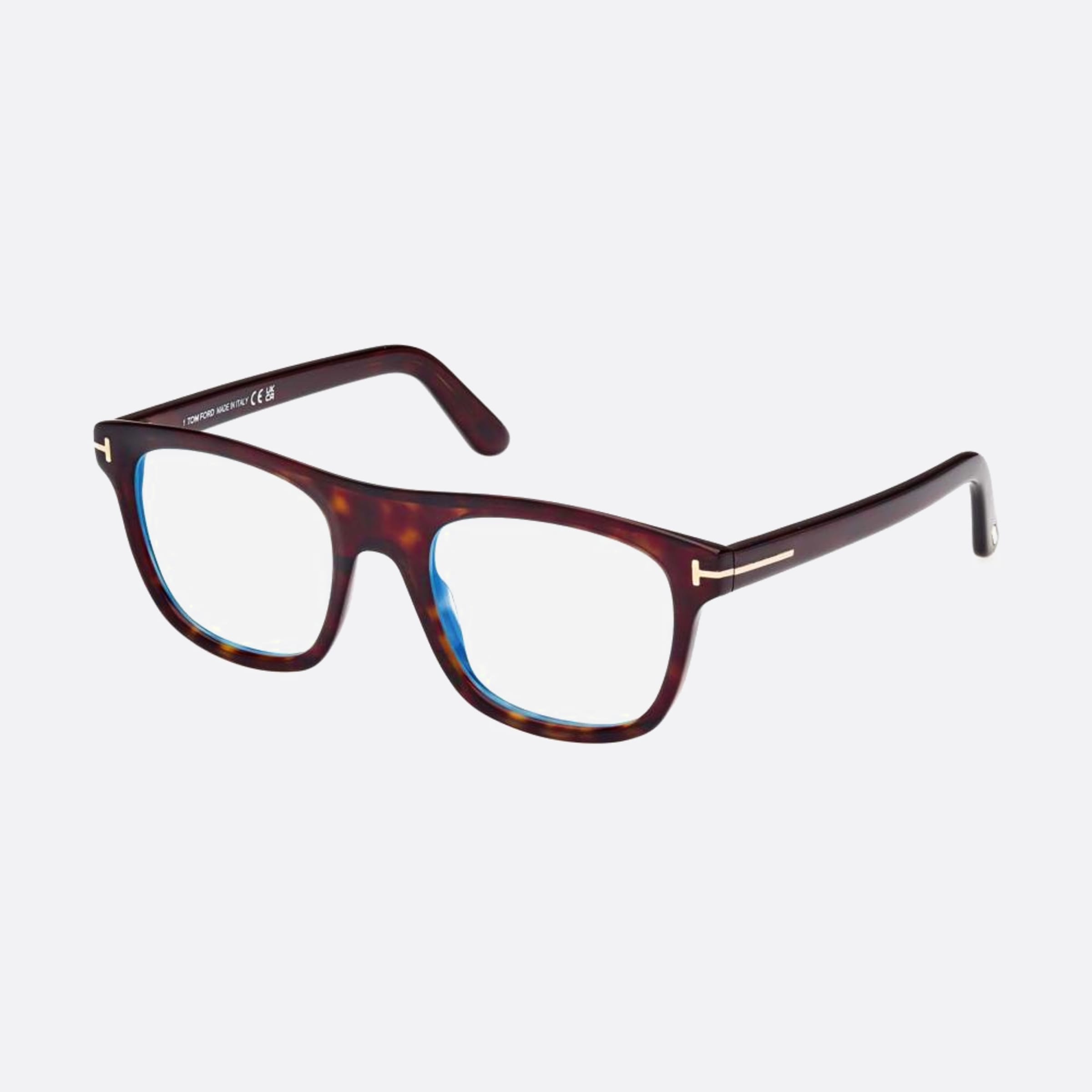 Tom 52mm Ford Blue Block Havana Geometric Men Eyeglasses - Side View