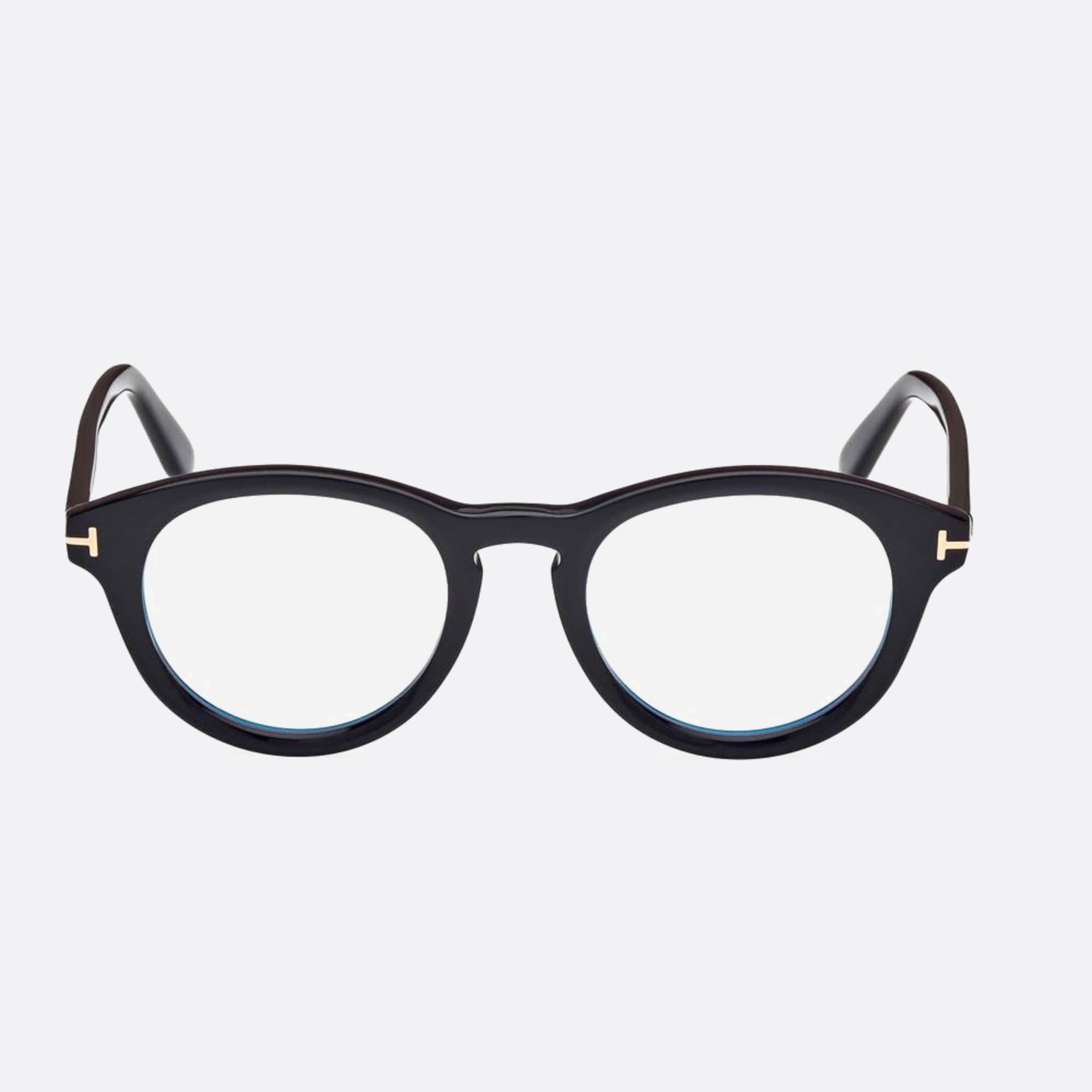 Tom 49mm Ford Blue Block Black Round Unisex Eyeglasses - Main View