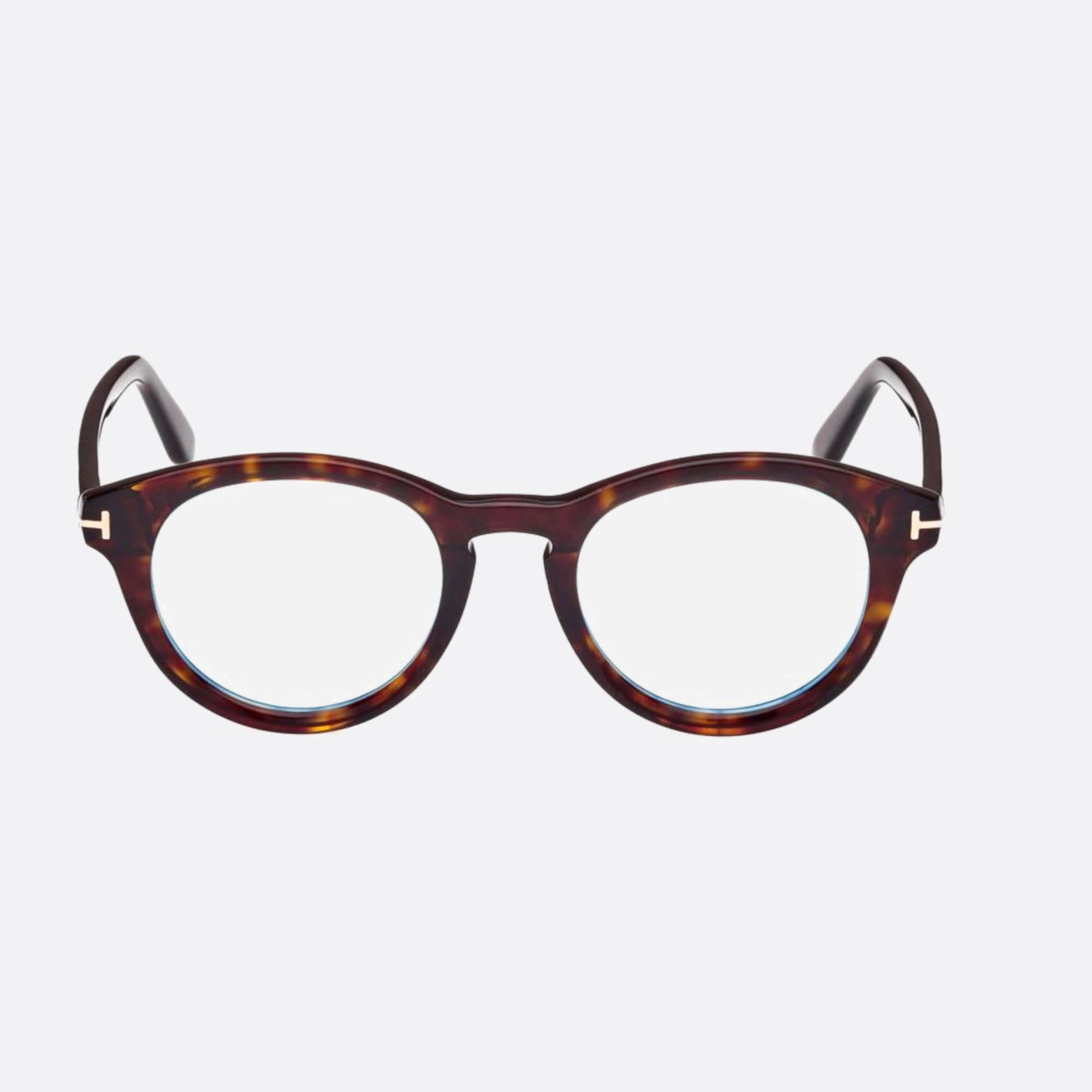 Tom 49mm Ford Blue Block Havana Round Unisex Eyeglasses - Main View