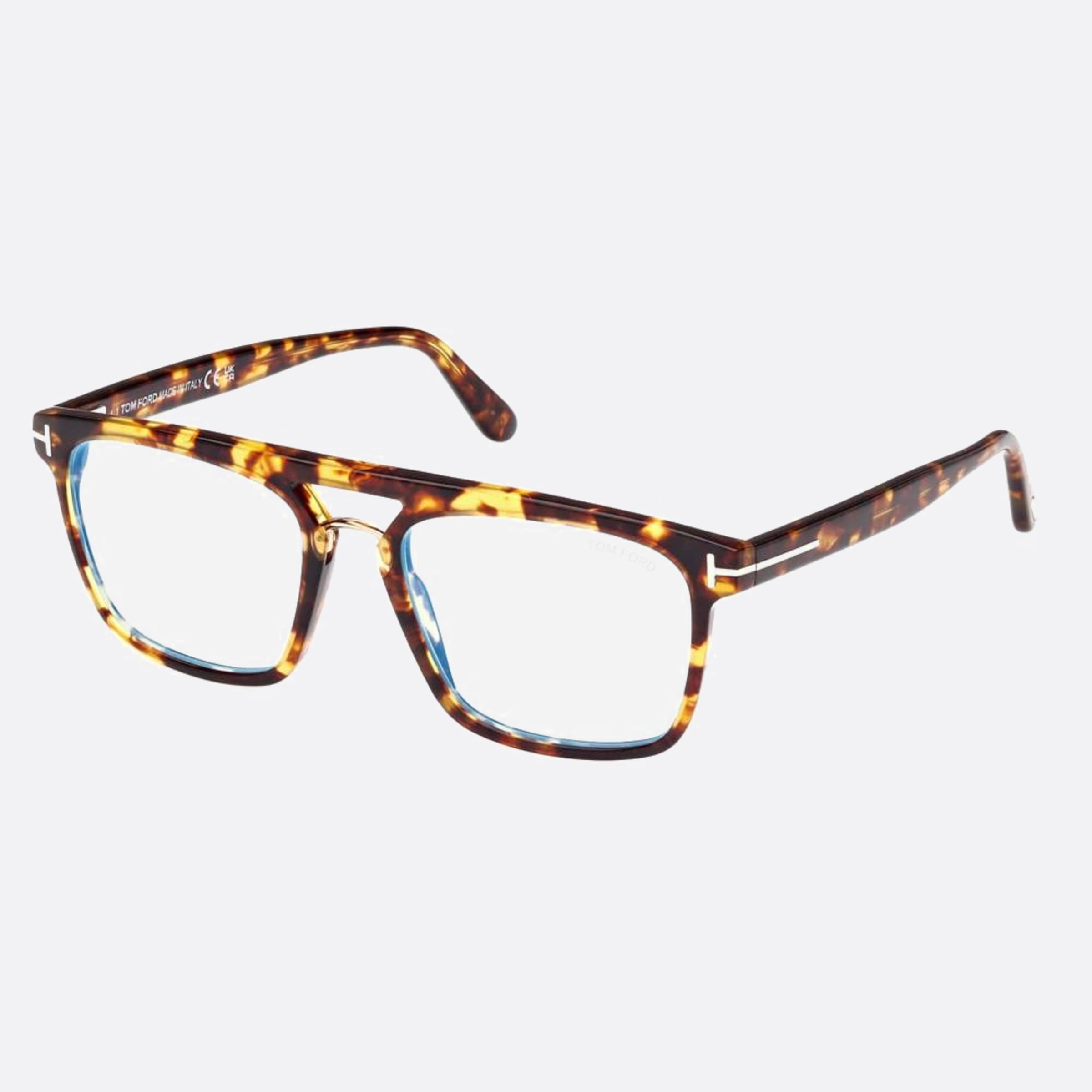 Tom 54mm Ford Blue Block Havana Geometric Men Eyeglasses - Side View