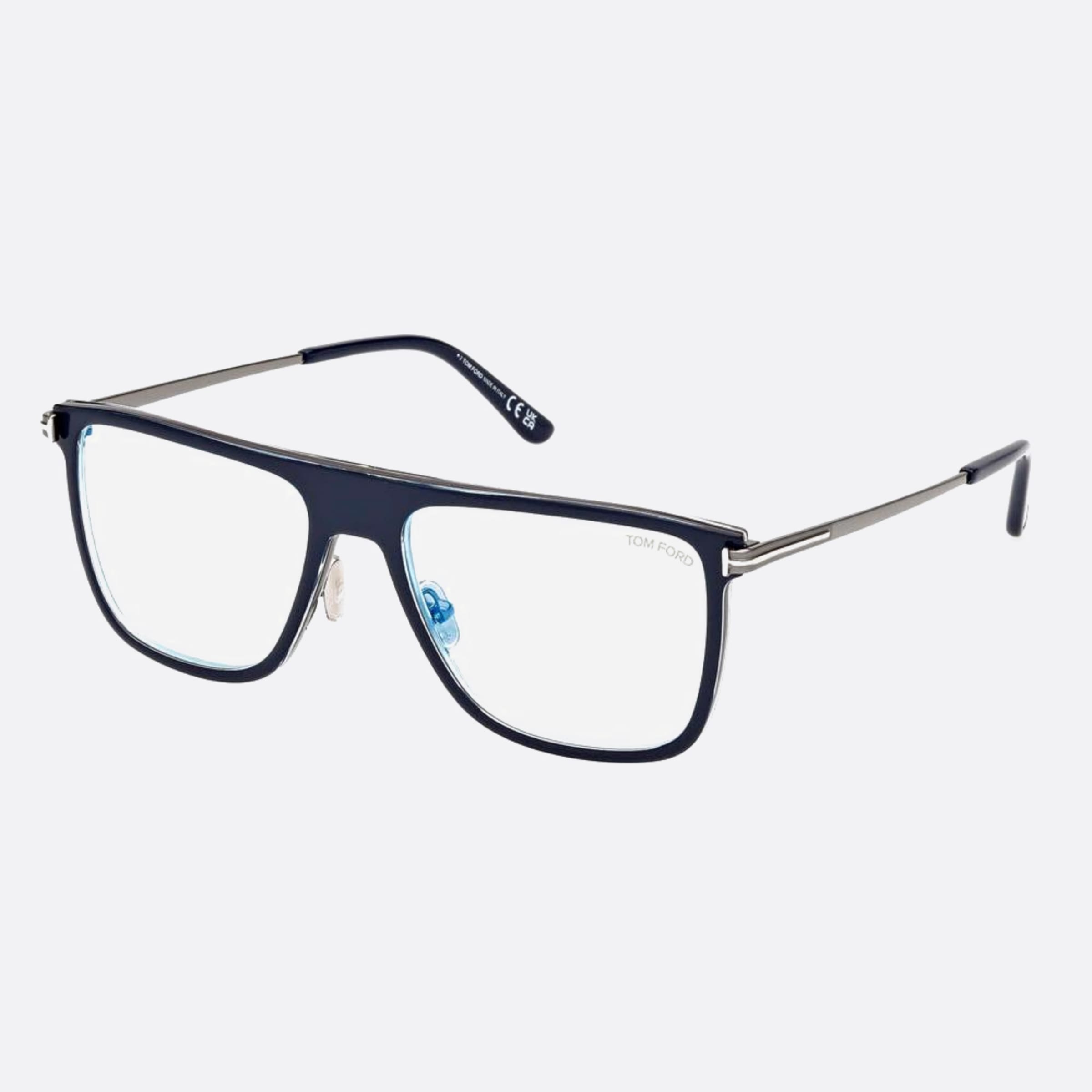 Tom 55mm Ford Blue Block Blue Geometric Men Eyeglasses - Side View
